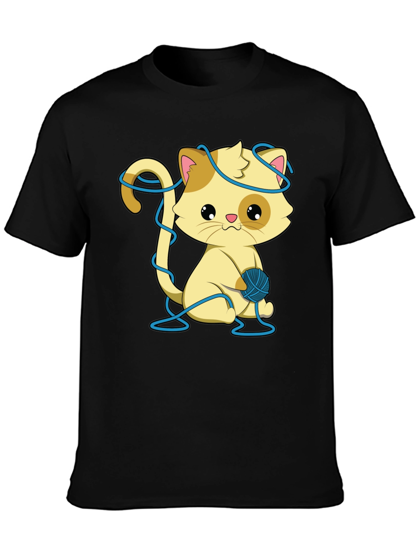 Cute Kitten T-Shirt: Yarn Ball Design