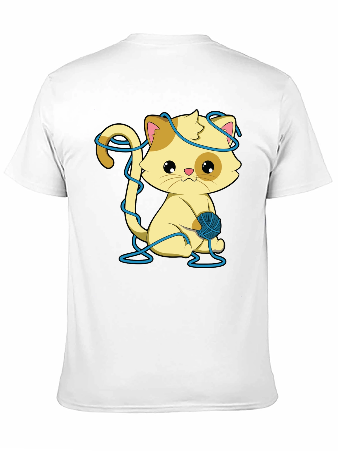 Cute Kitten T-Shirt: Yarn Ball Design
