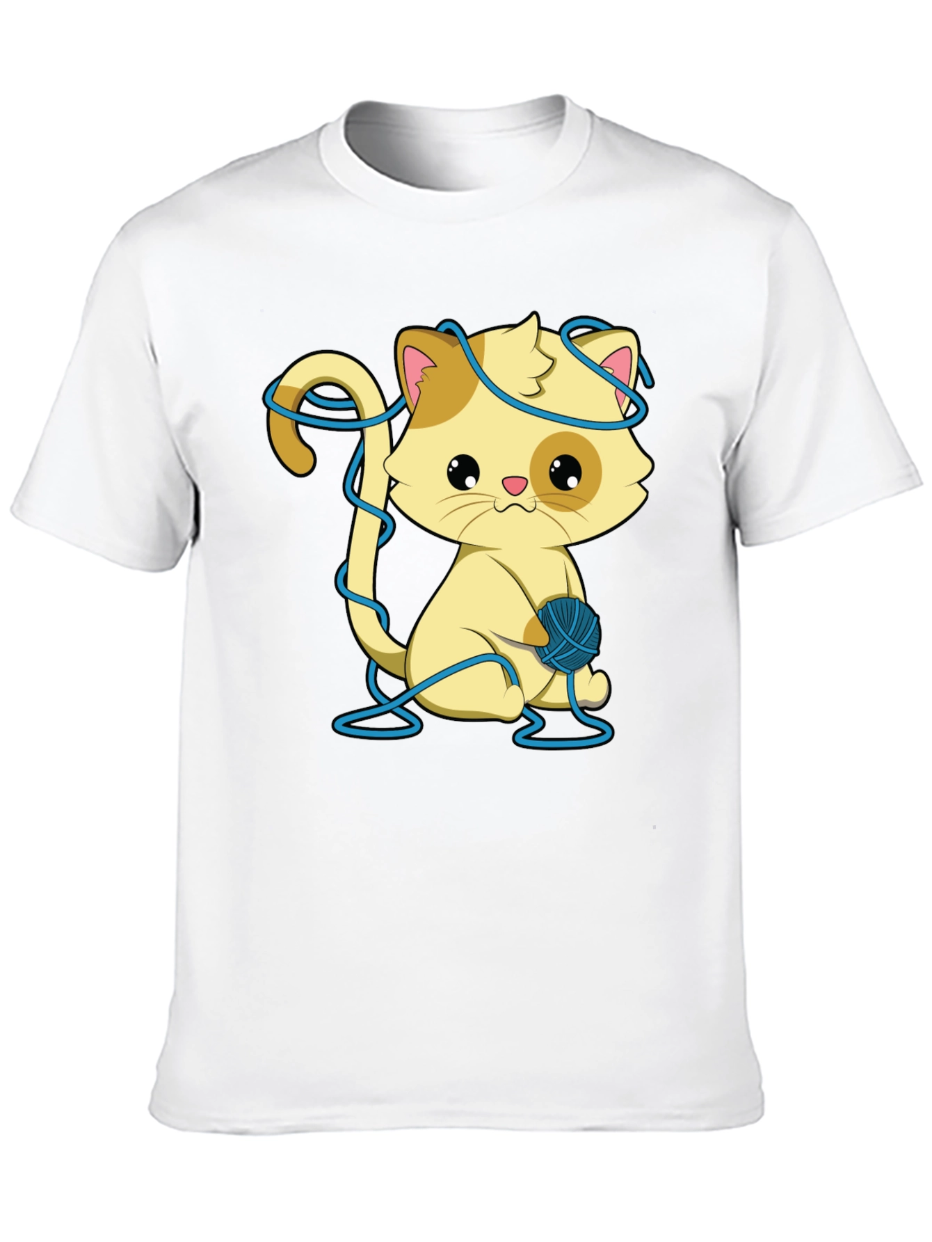 Cute Kitten T-Shirt: Yarn Ball Design