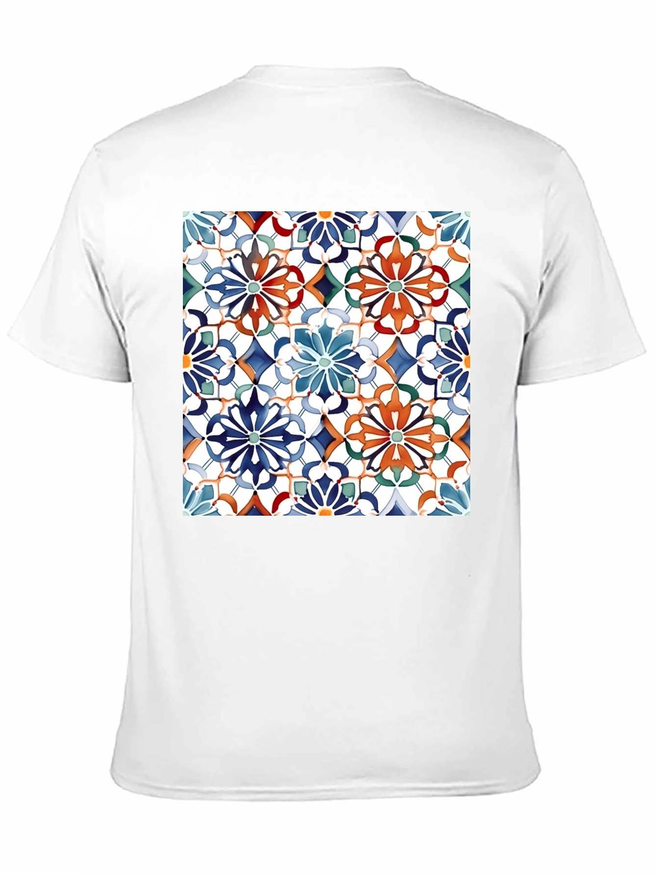 Floral Mosaic Print Black T-Shirt