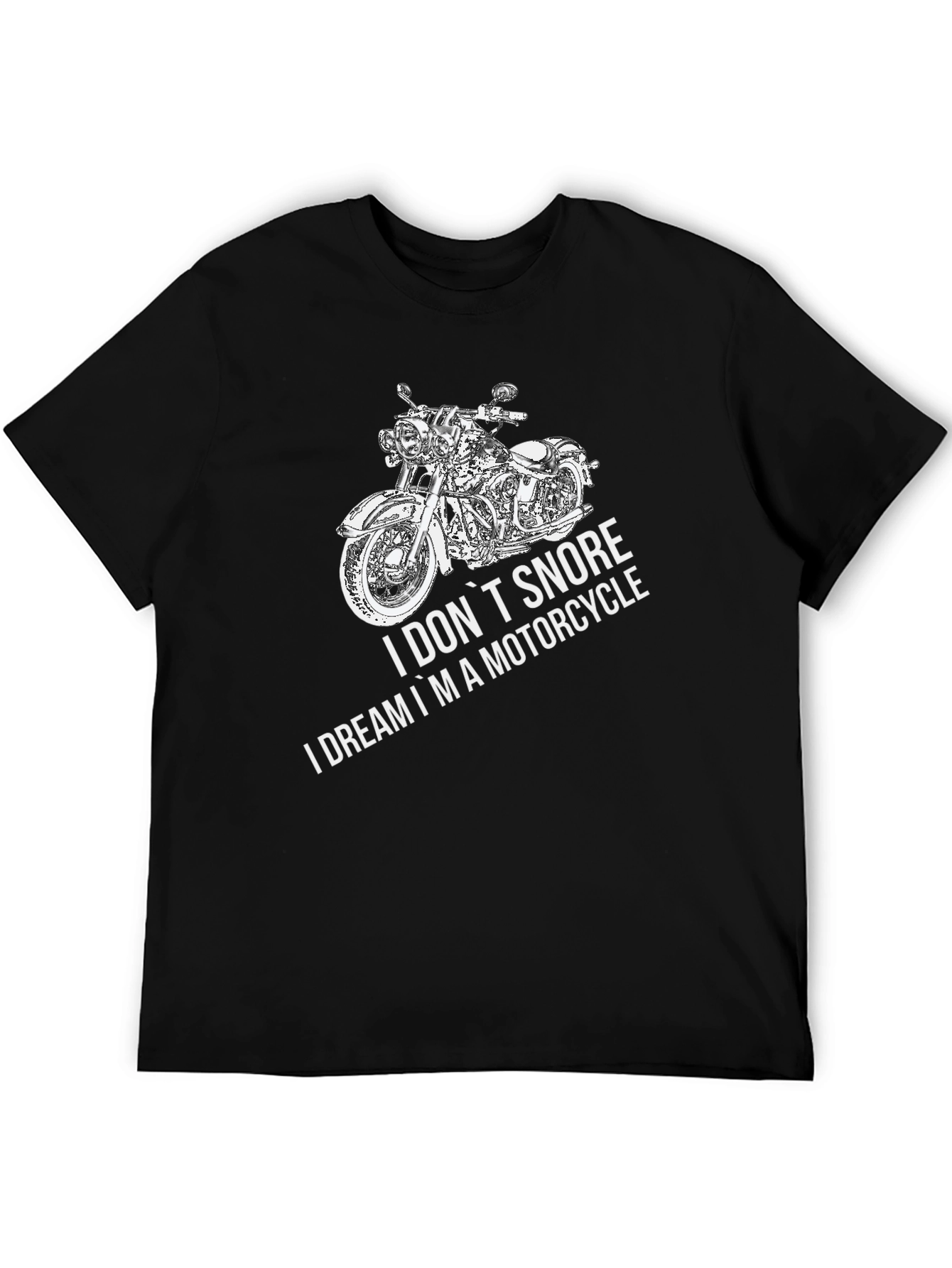 Motorcycle Dreamer Graphic Tee - Black Cotton T-Shirt