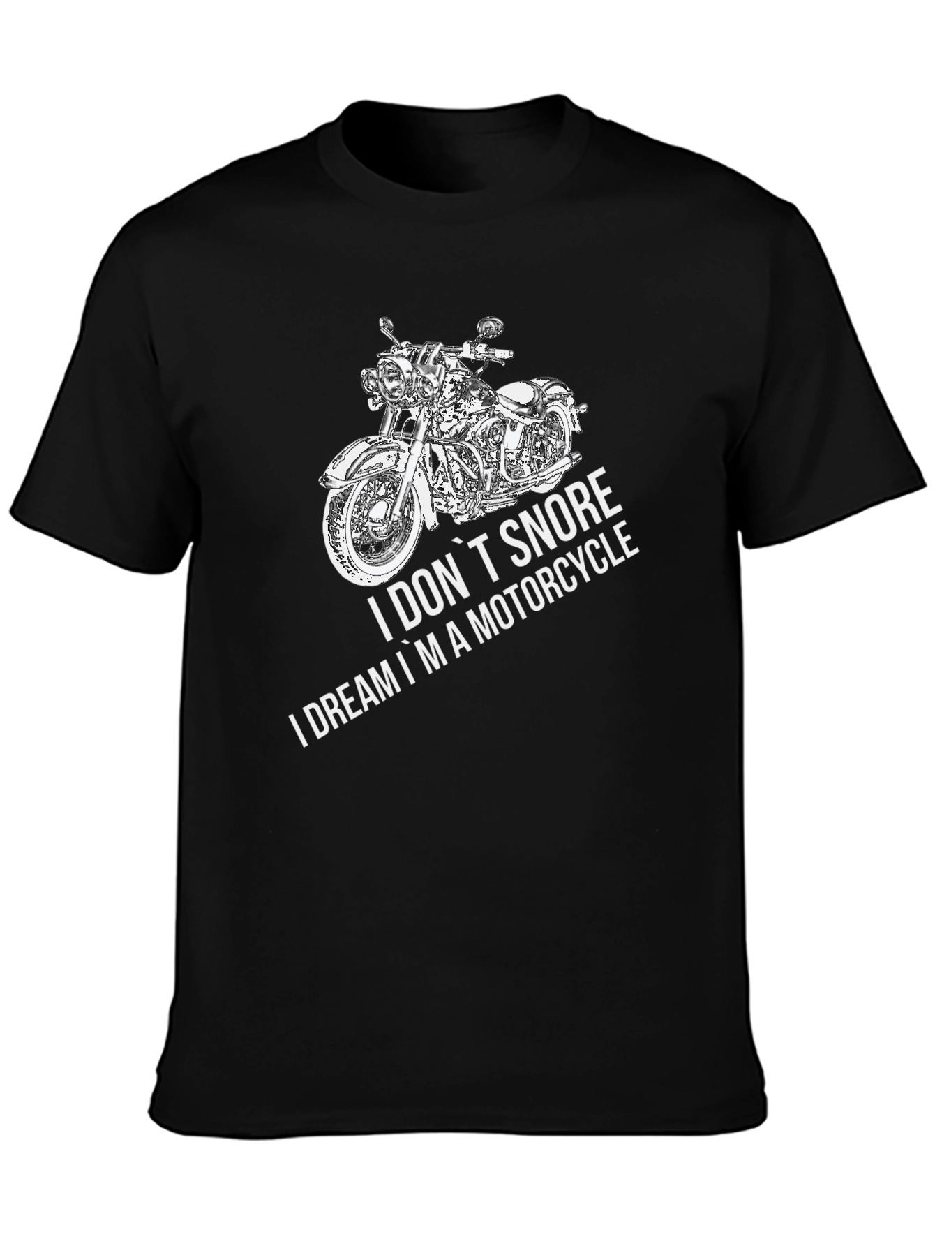 Motorcycle Dreamer Graphic Tee - Black Cotton T-Shirt