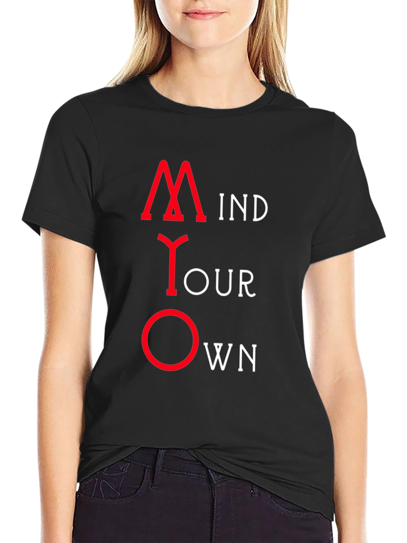 Mind Your Own Business Black Graphic Tee