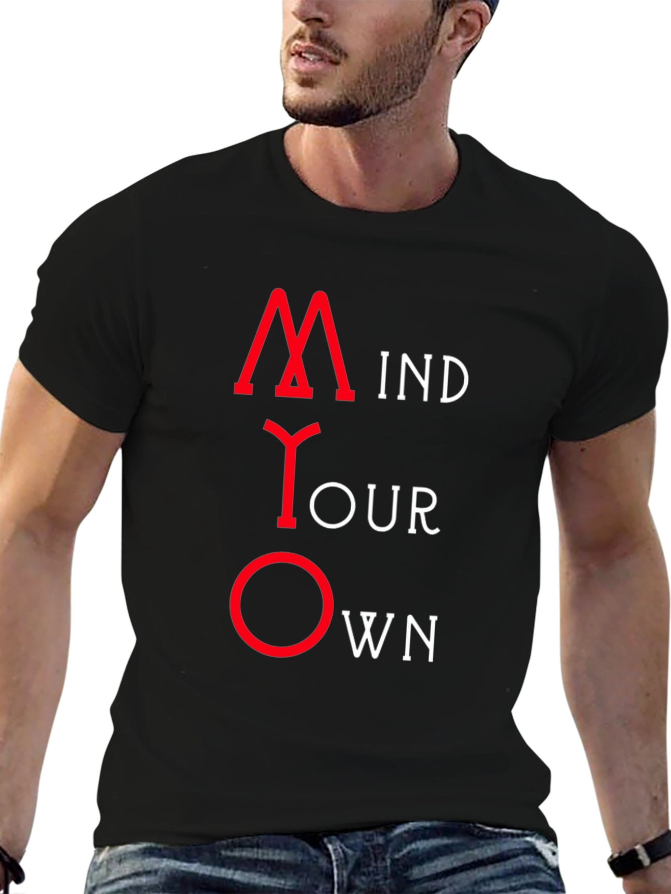 Mind Your Own Business Black Graphic Tee