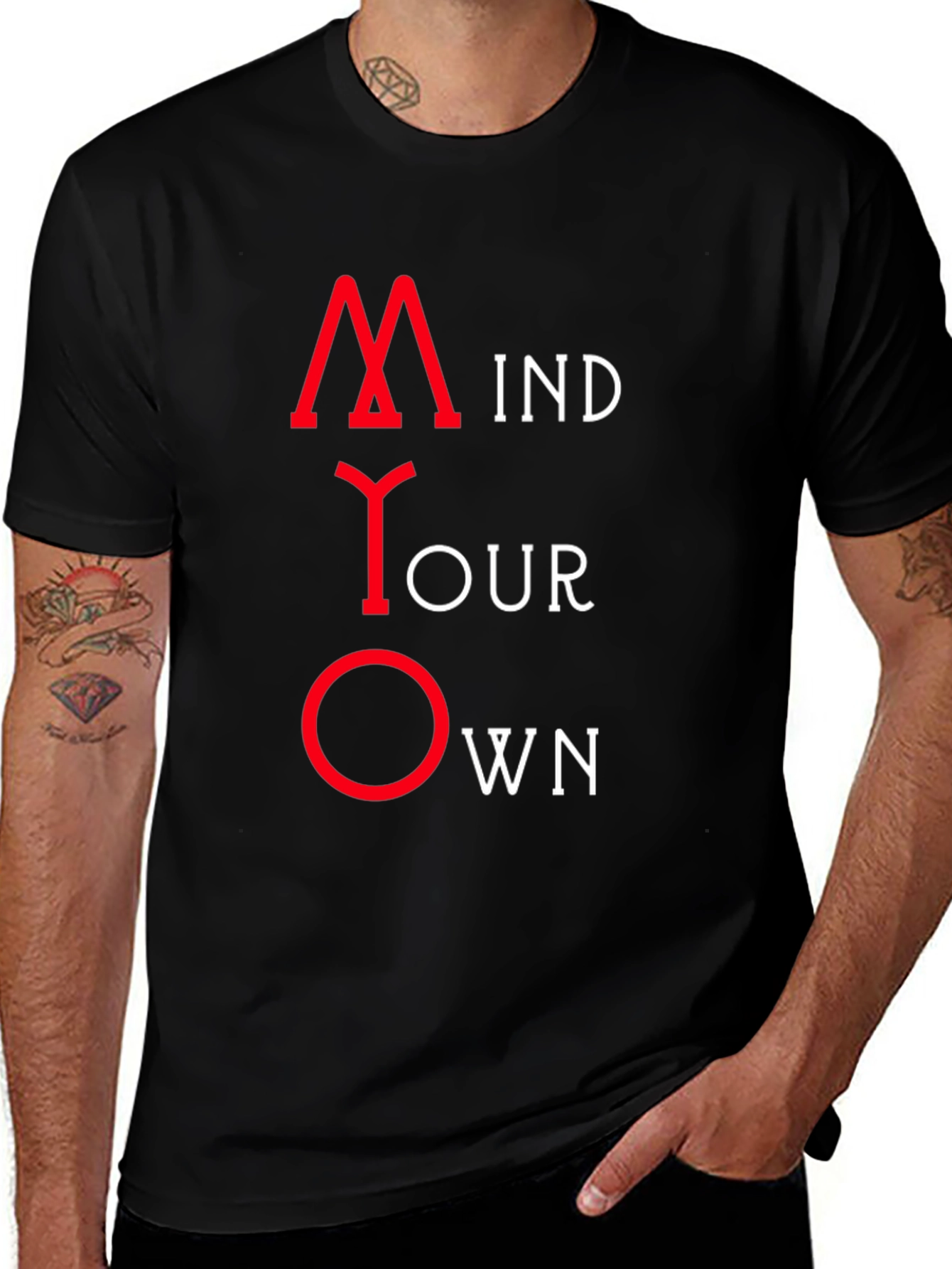 Mind Your Own Business Black Graphic Tee