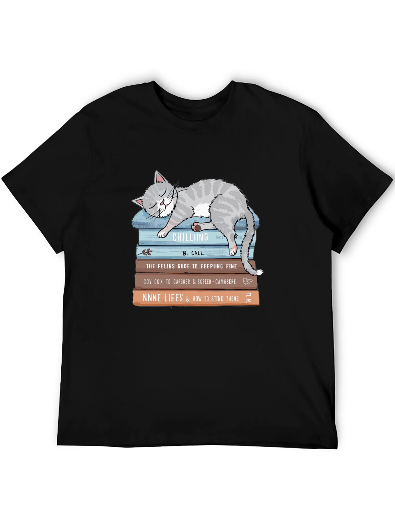 Cat Nap on Books T-Shirt