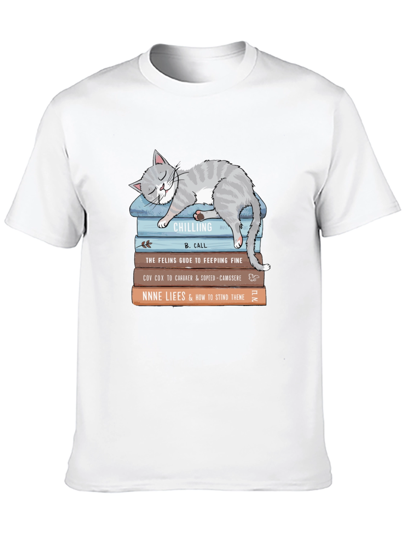 Cat Nap on Books T-Shirt