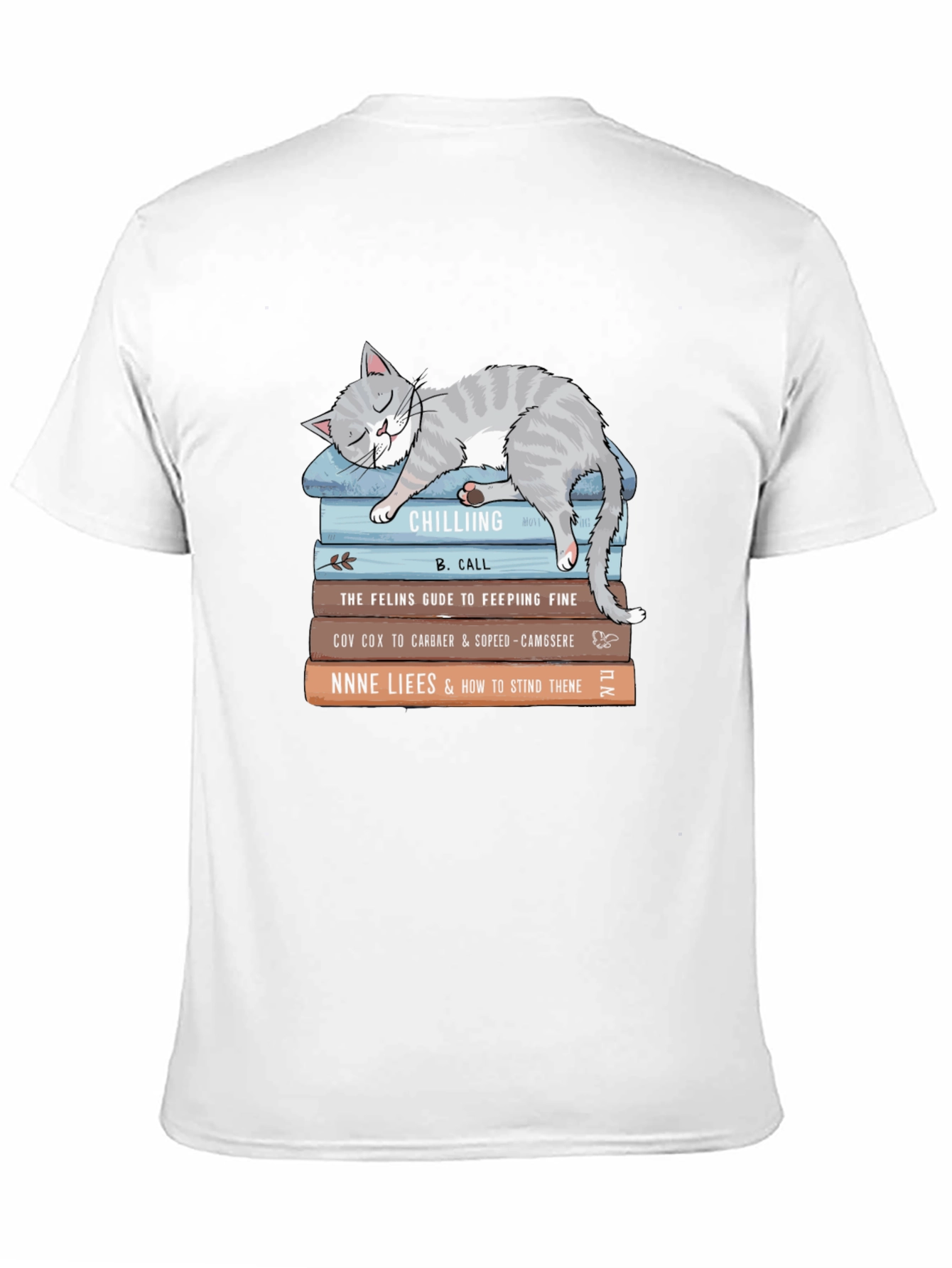 Cat Nap on Books T-Shirt