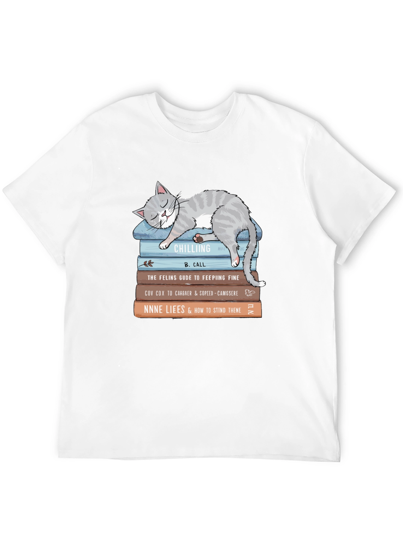 Cat Nap on Books T-Shirt
