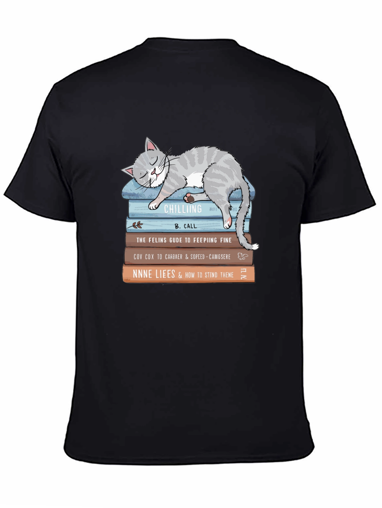 Cat Nap on Books T-Shirt
