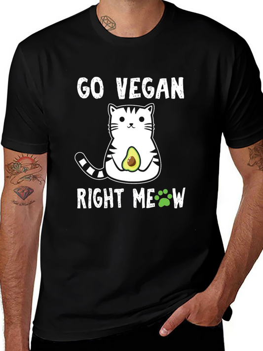 Go Vegan Right Meow Cat T-Shirt