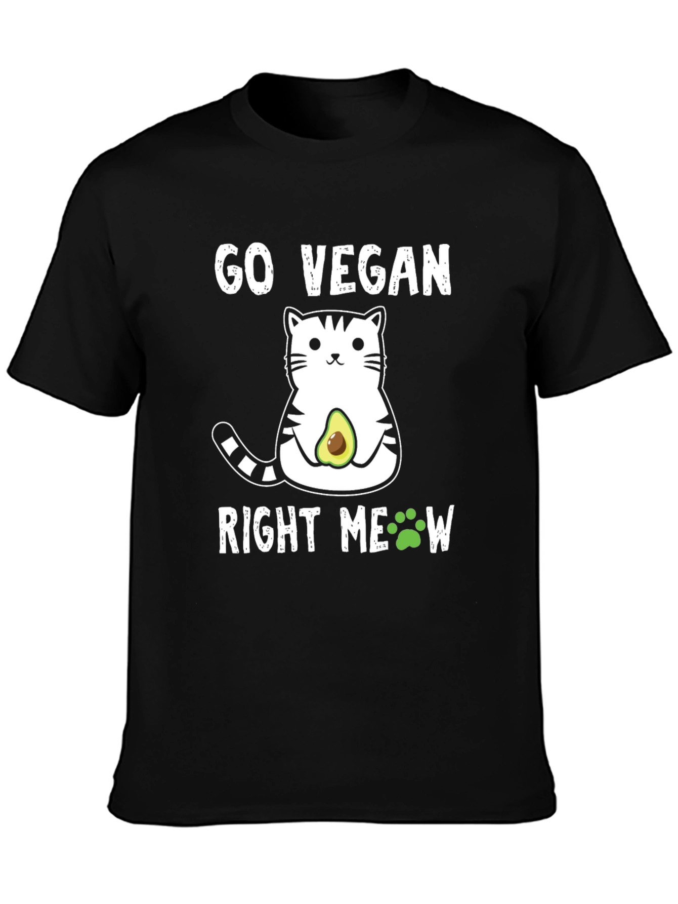 Go Vegan Right Meow Cat T-Shirt