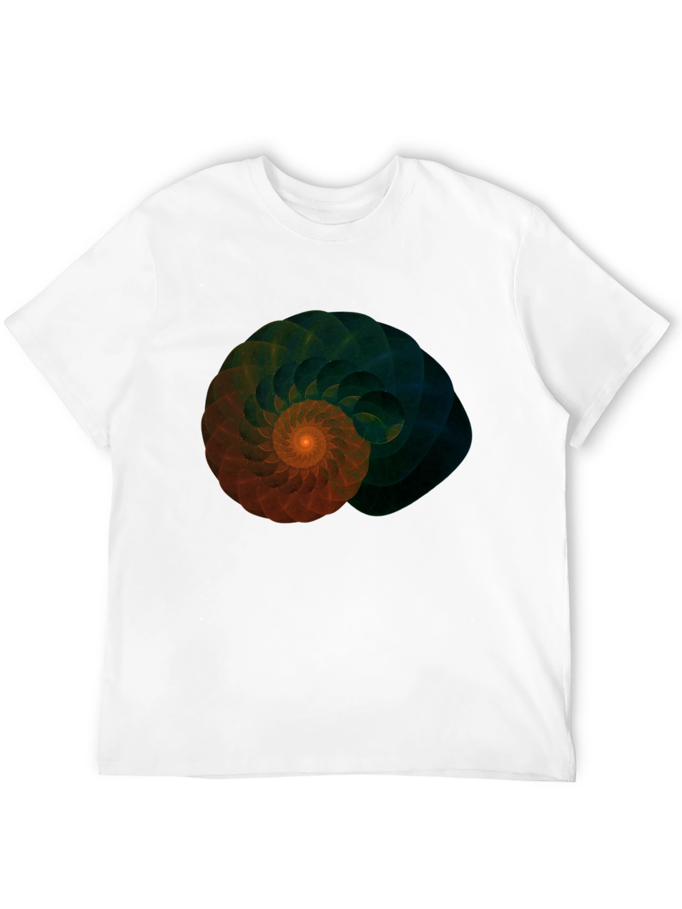 Fractal Spiral Graphic Tee - Stylish Mens Black T-Shirt