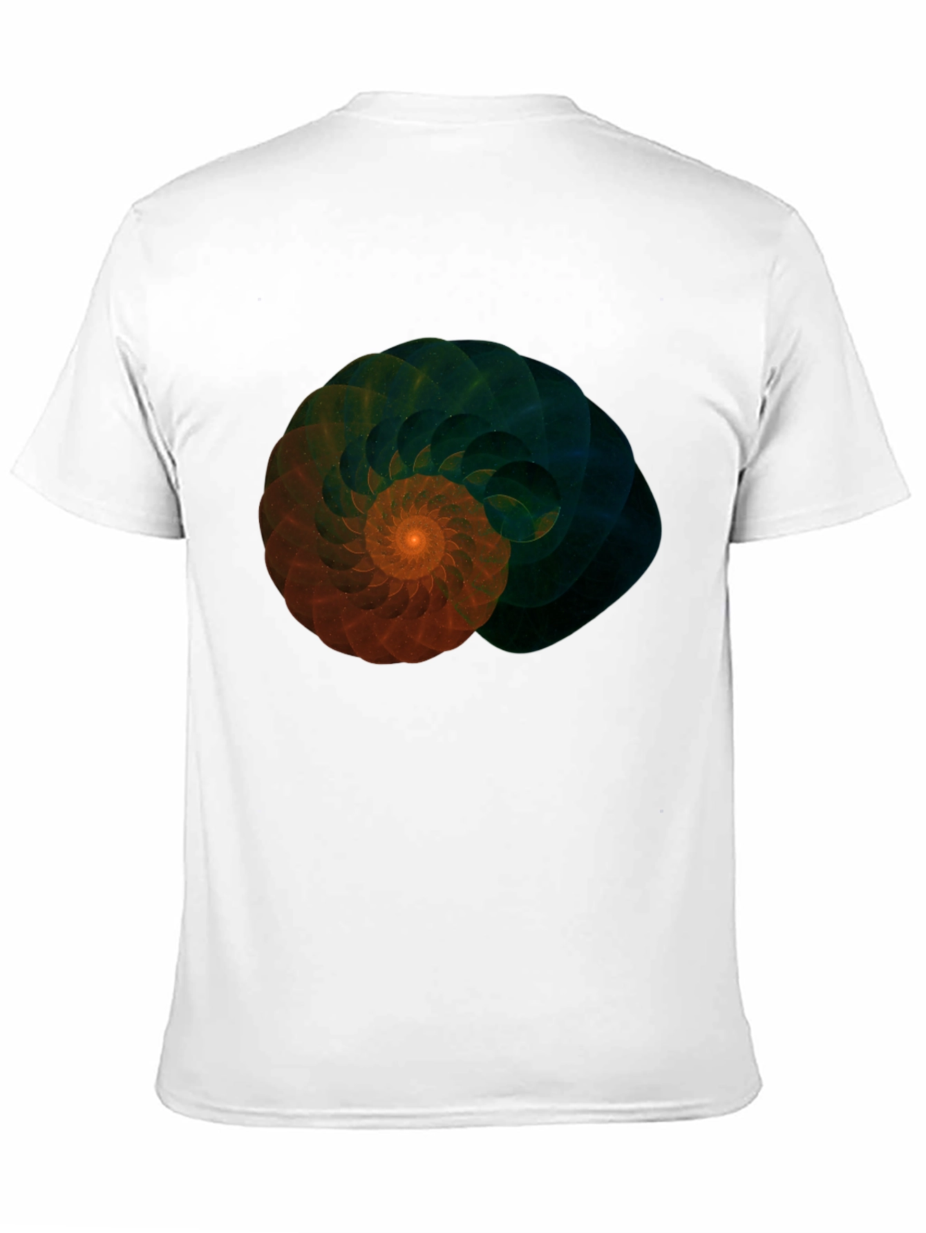 Fractal Spiral Graphic Tee - Stylish Mens Black T-Shirt