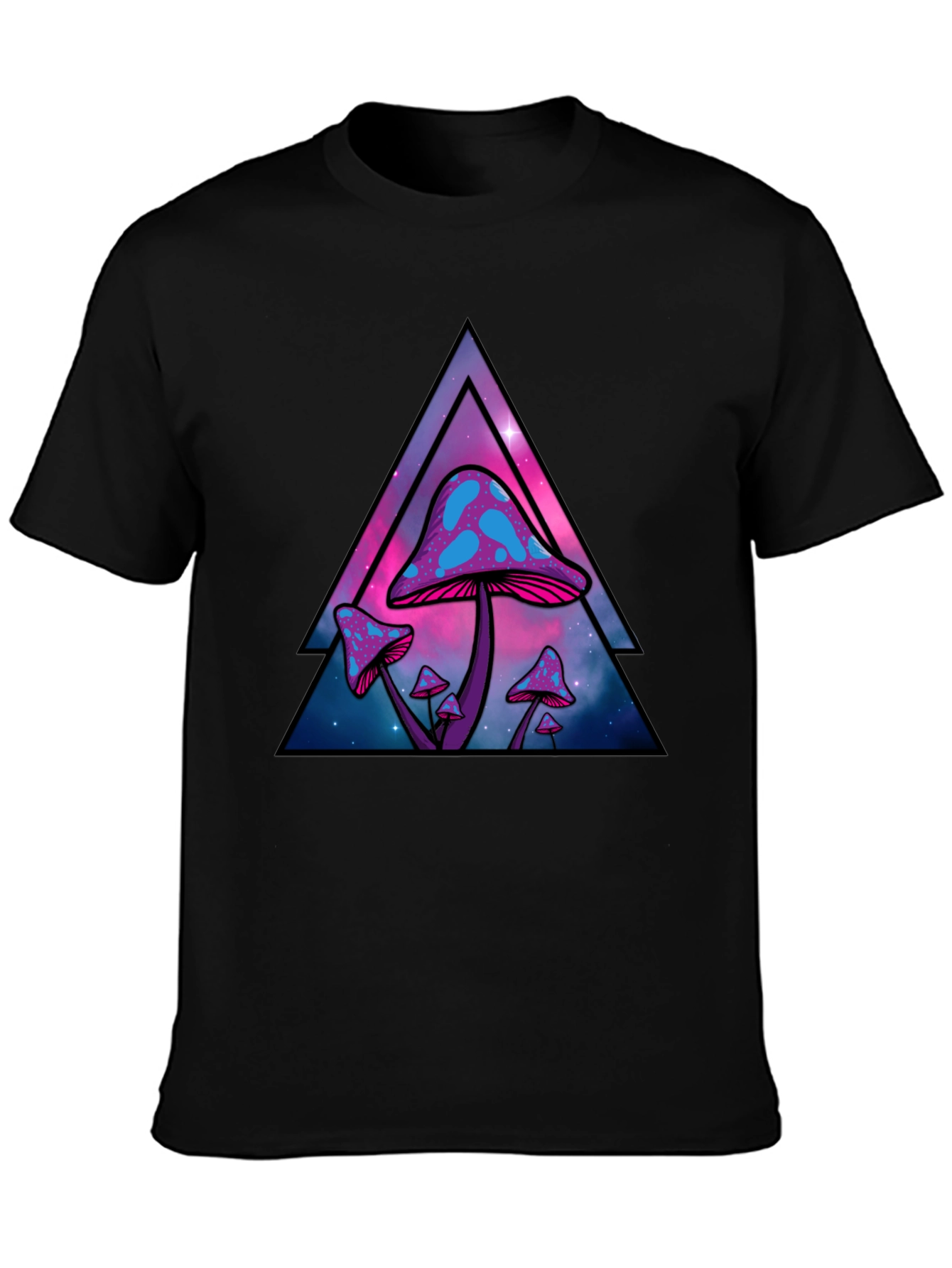 Trippy Mushroom Graphic Tee - Black