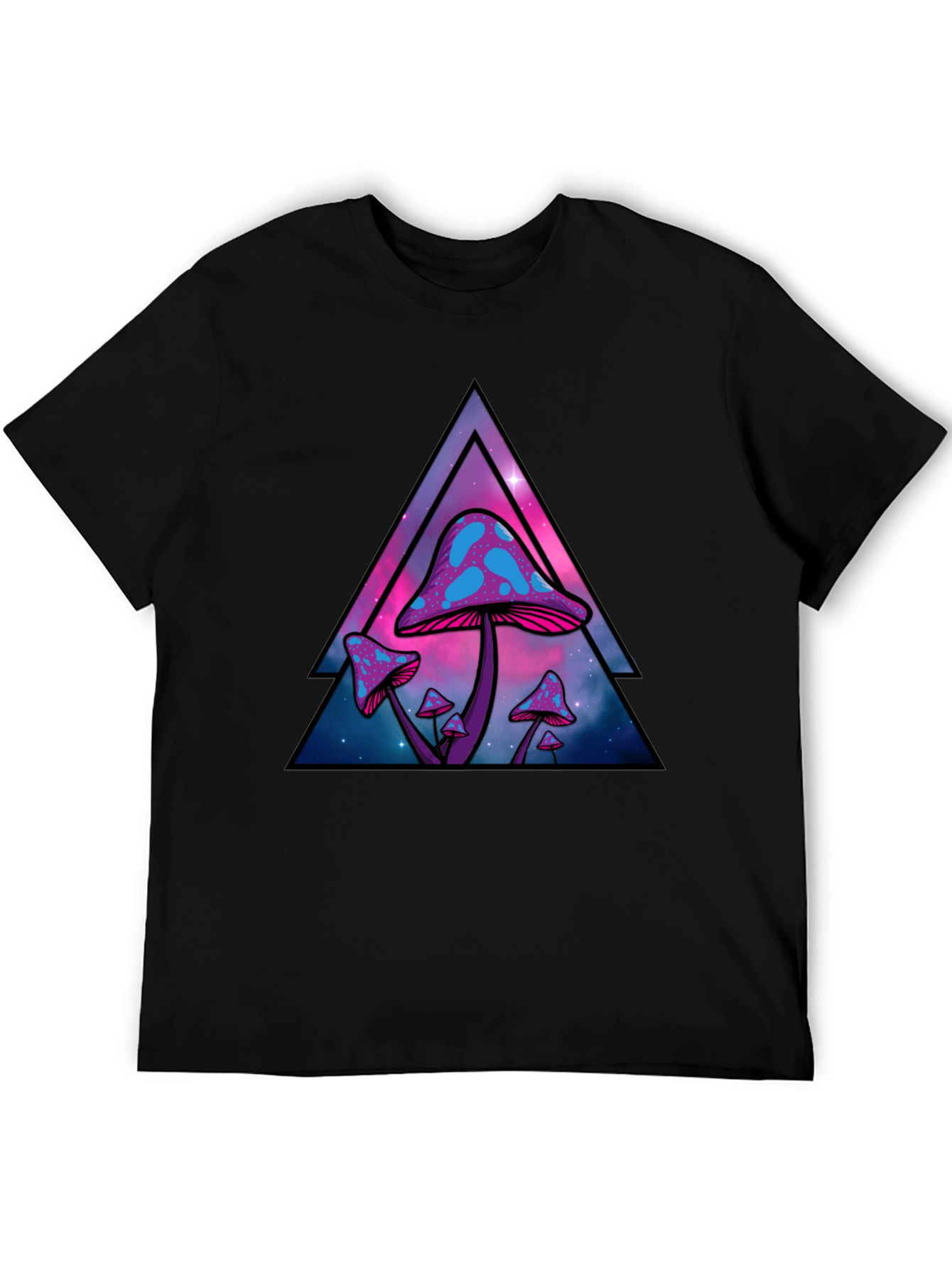 Trippy Mushroom Graphic Tee - Black