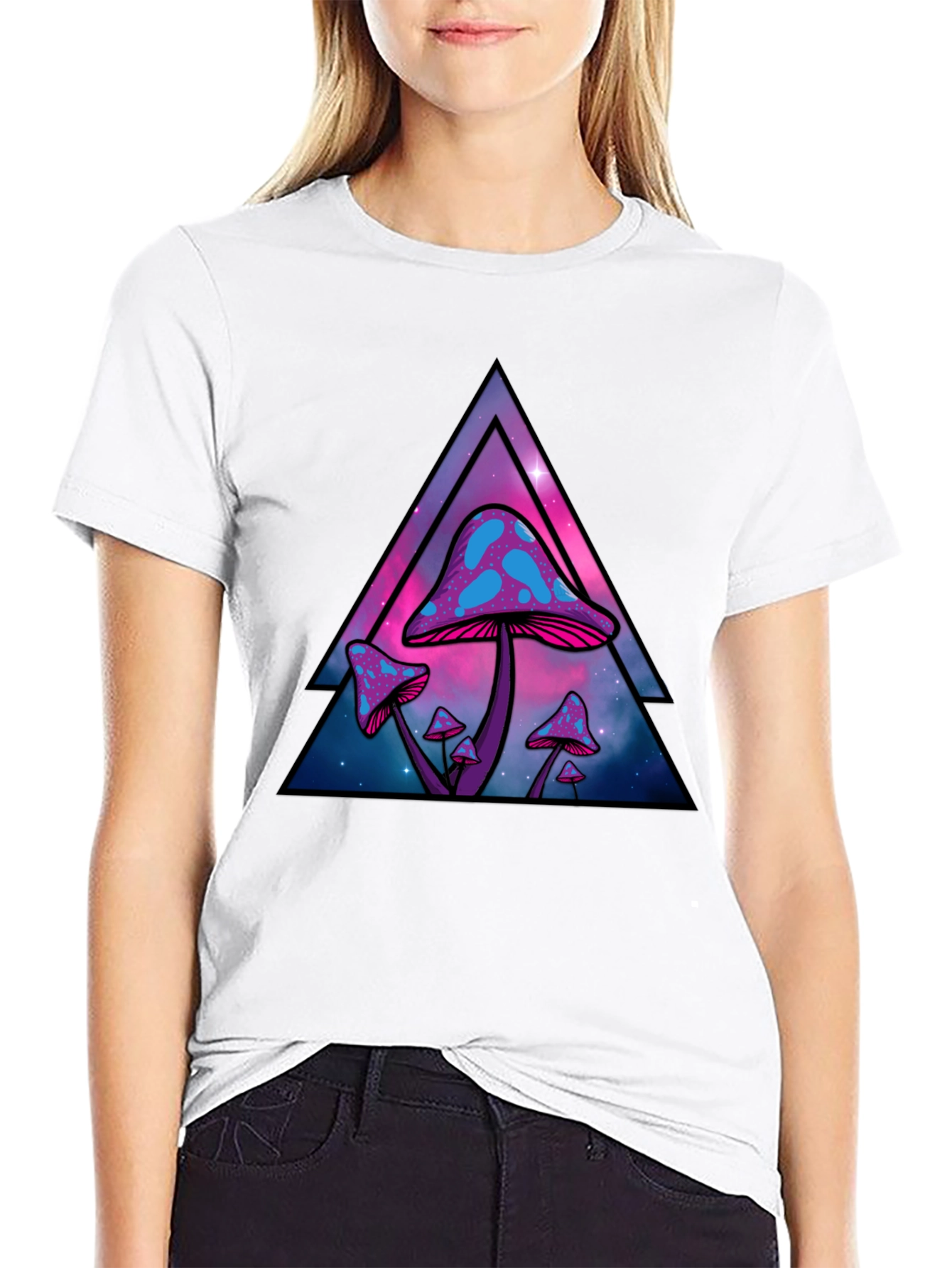 Trippy Mushroom Graphic Tee - Black