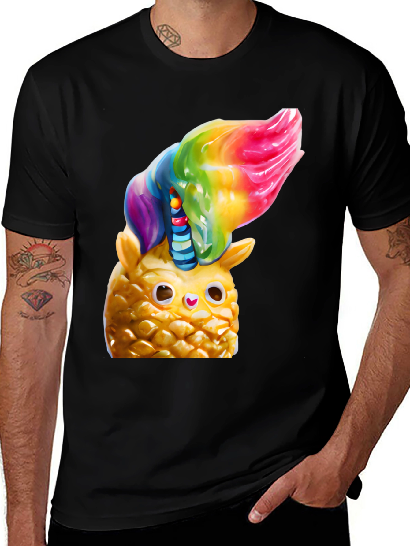 Pineapple Owl Rainbow Top T-Shirt