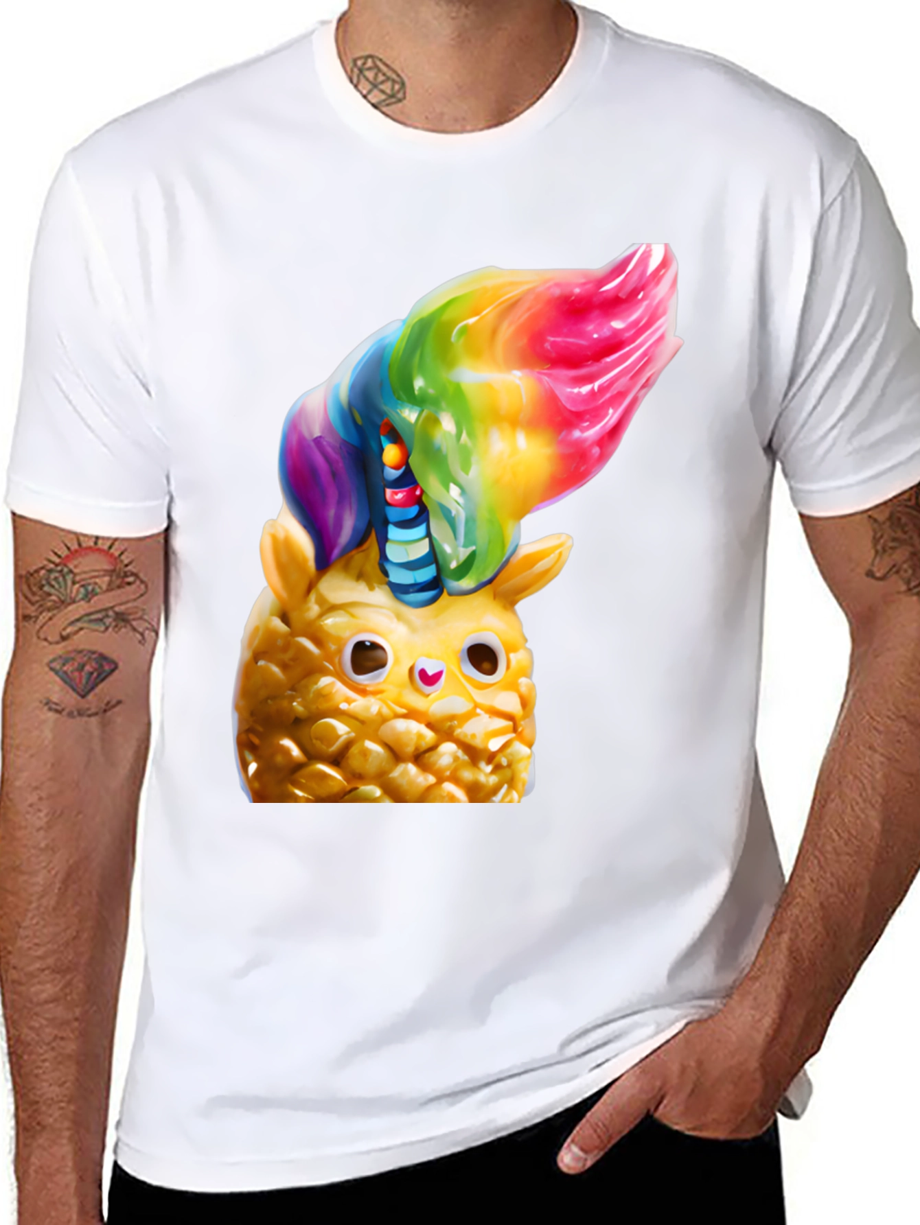 Pineapple Owl Rainbow Top T-Shirt