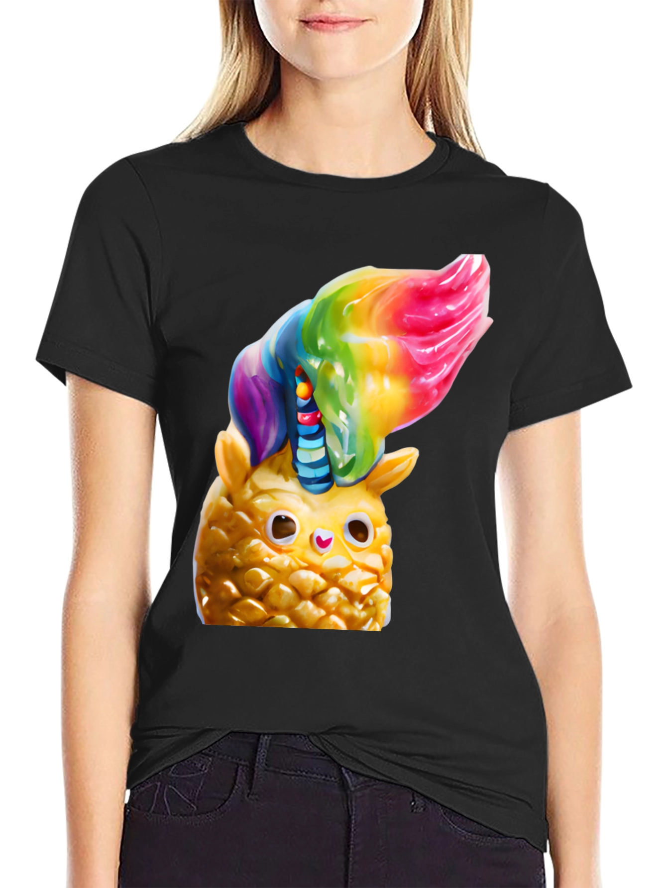 Pineapple Owl Rainbow Top T-Shirt