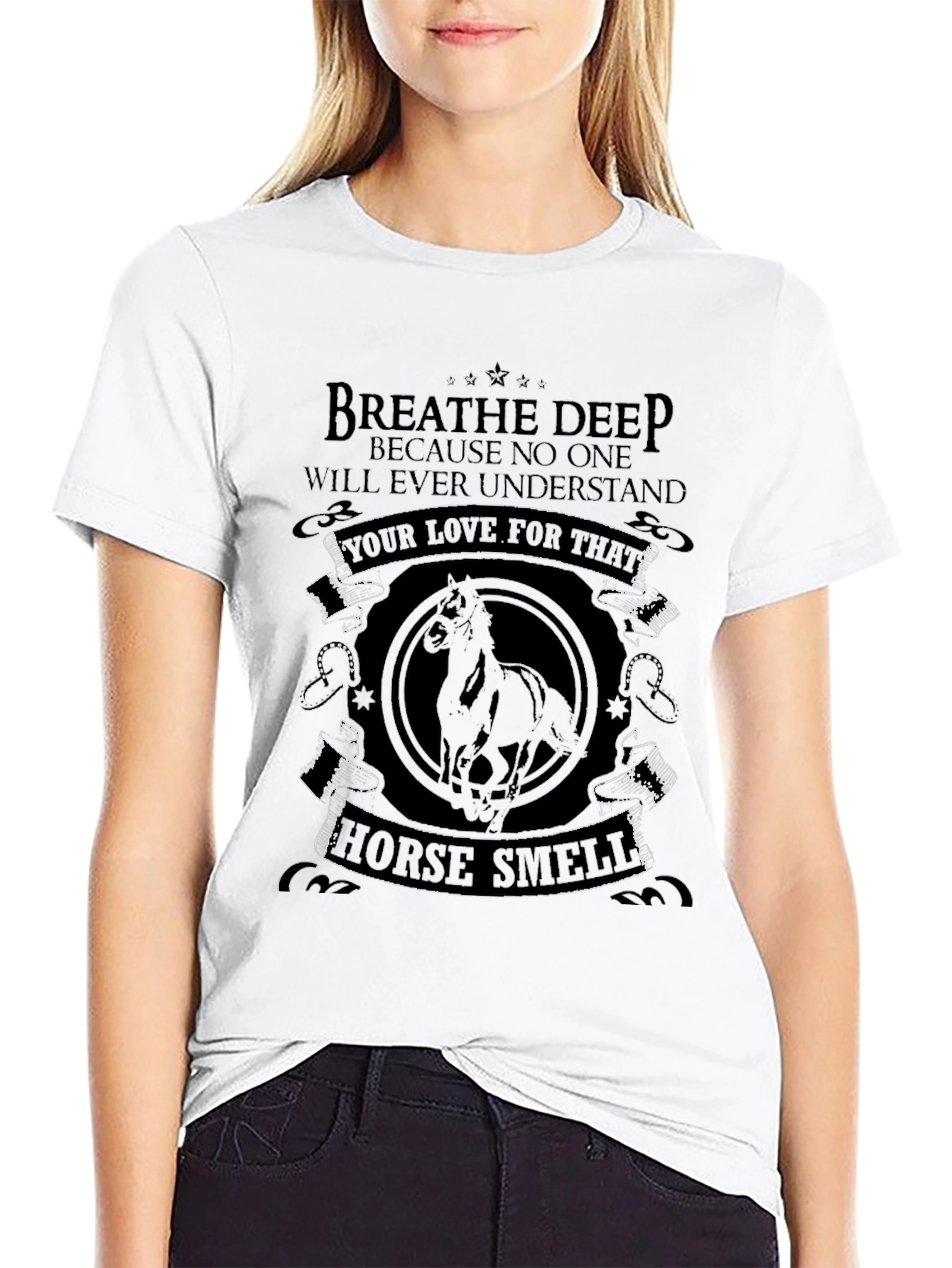 Breathe Deep Horse Smell Graphic T-Shirt