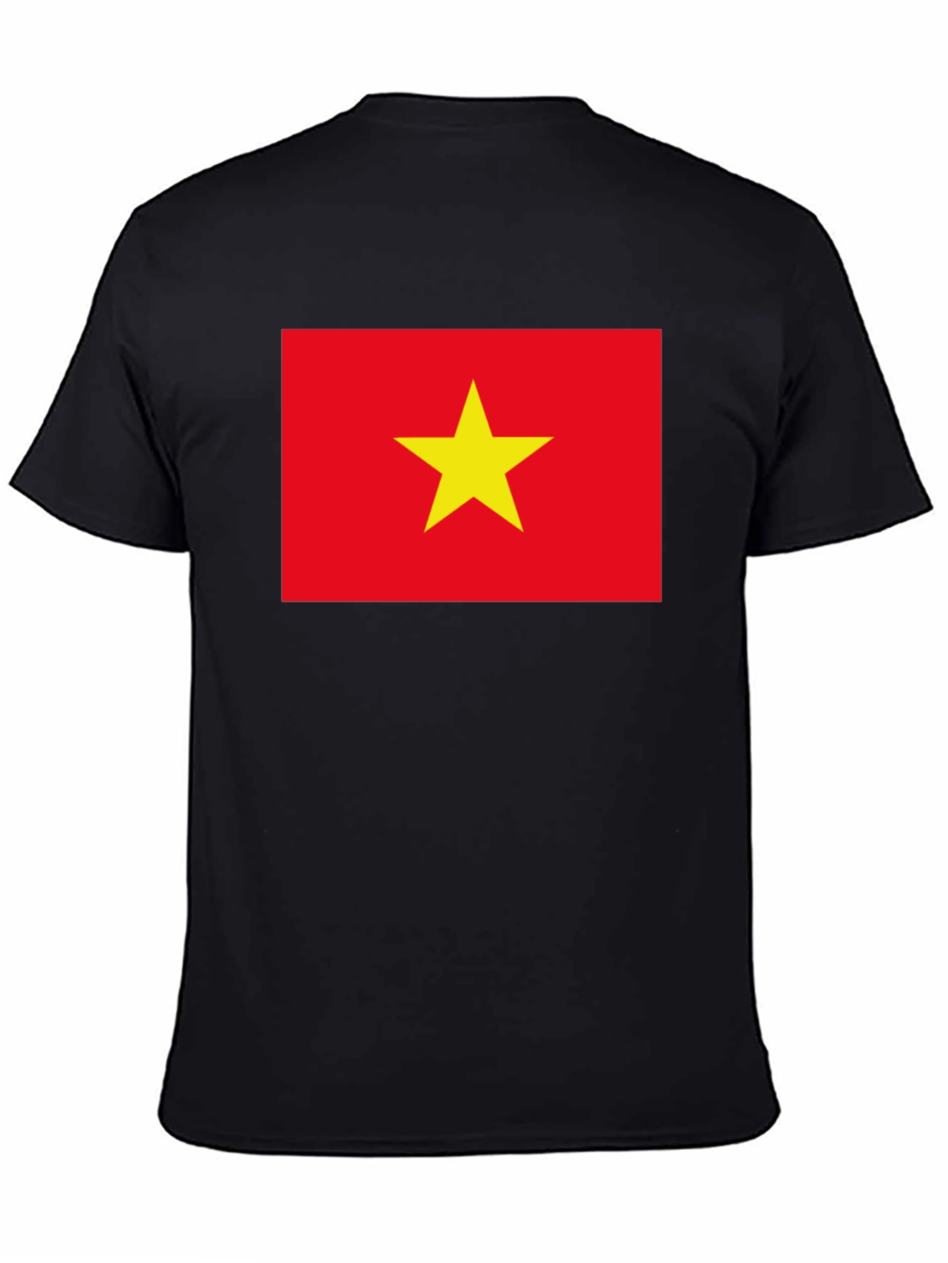Vietnam Flag Graphic Tee - Black Cotton T-Shirt
