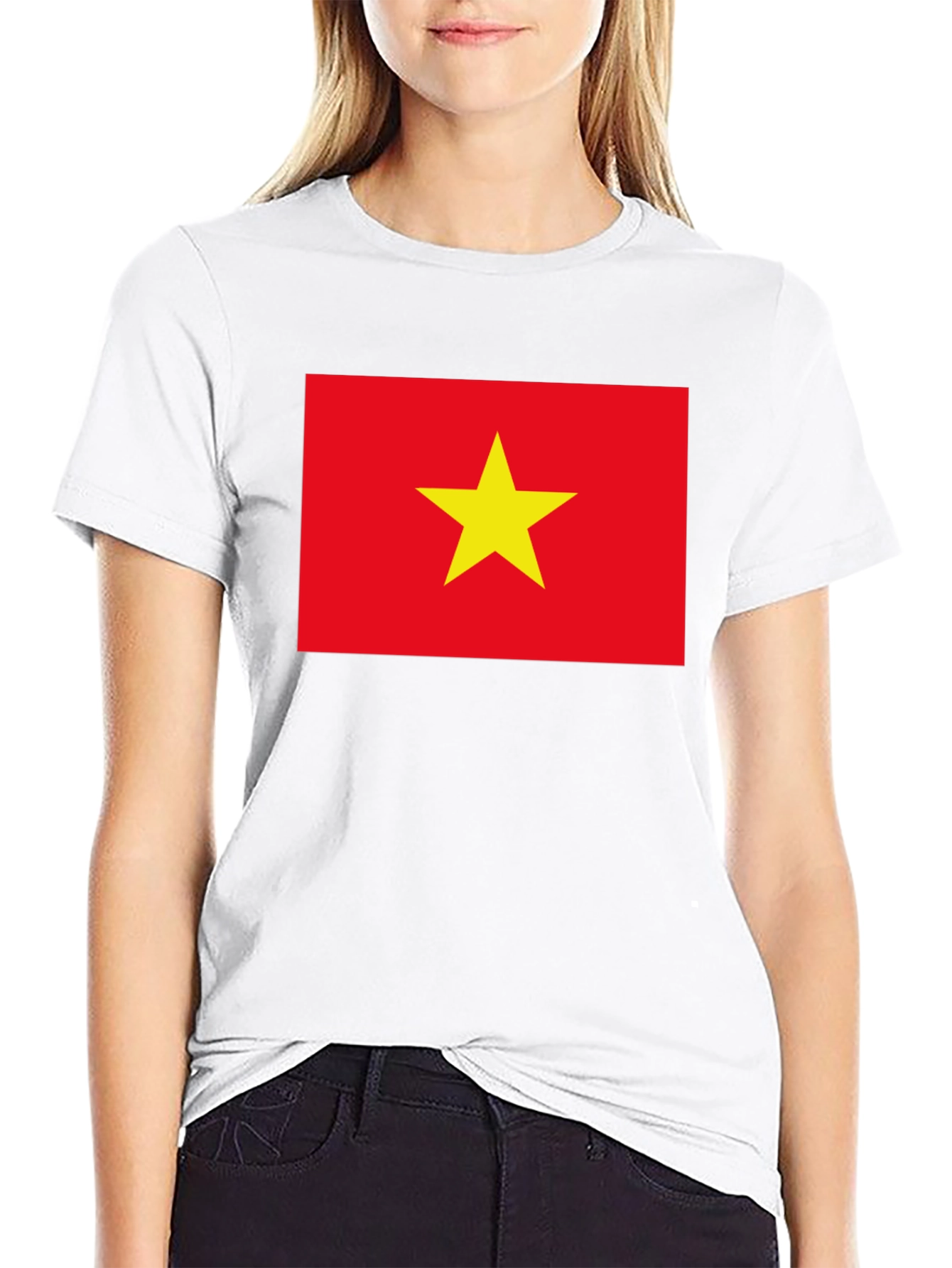 Vietnam Flag Graphic Tee - Black Cotton T-Shirt