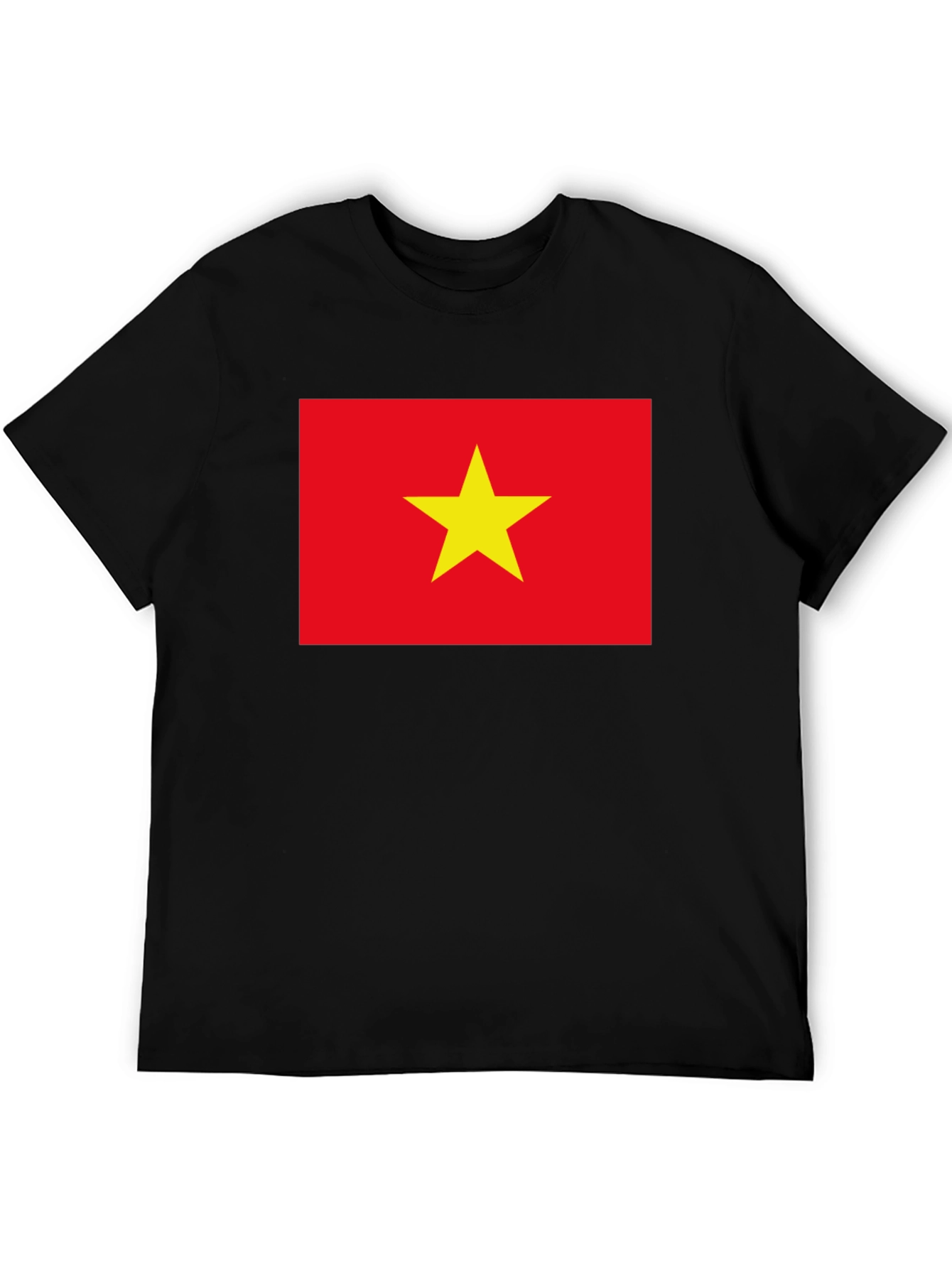 Vietnam Flag Graphic Tee - Black Cotton T-Shirt