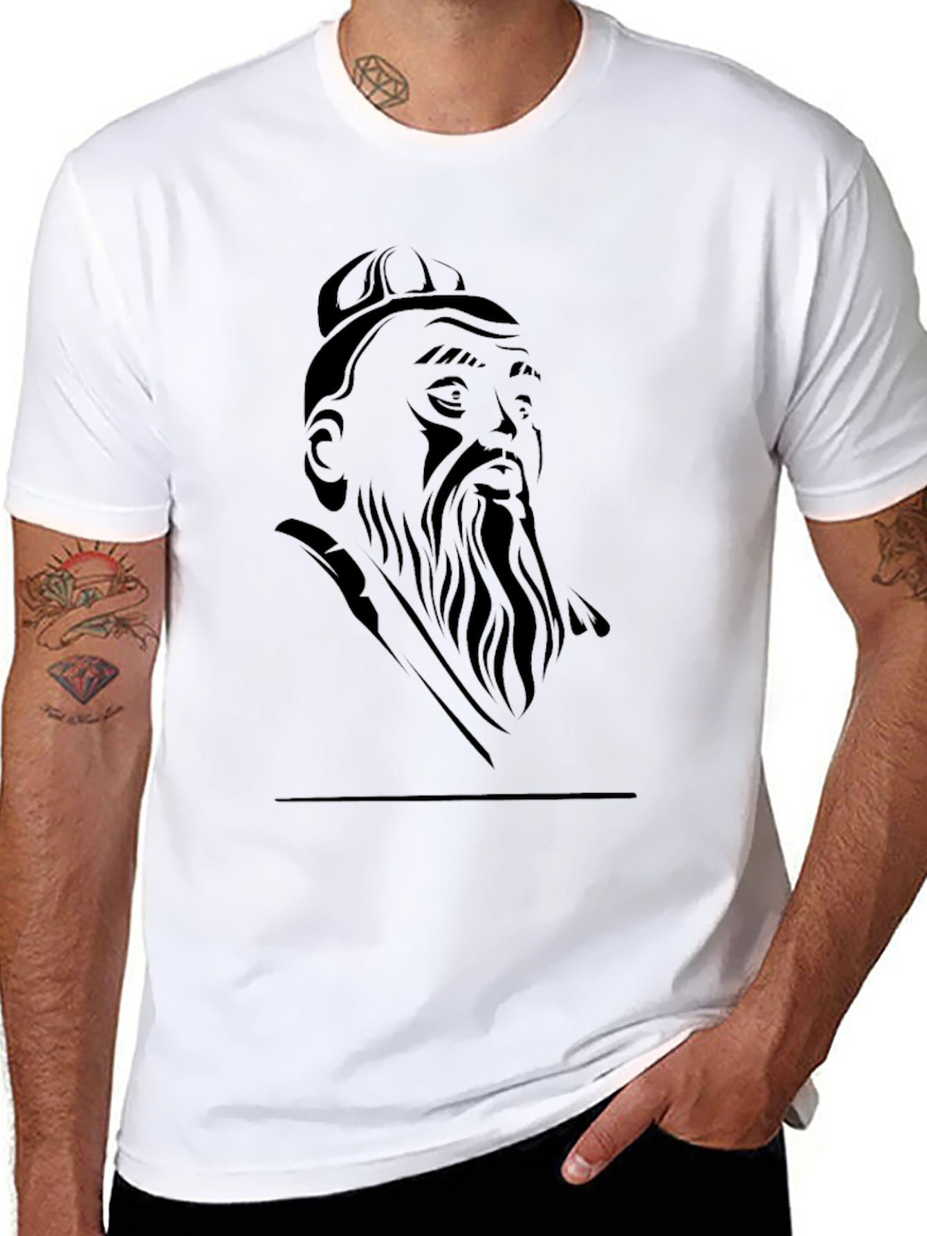 Confucius Graphic Tee - Mens Black T-Shirt