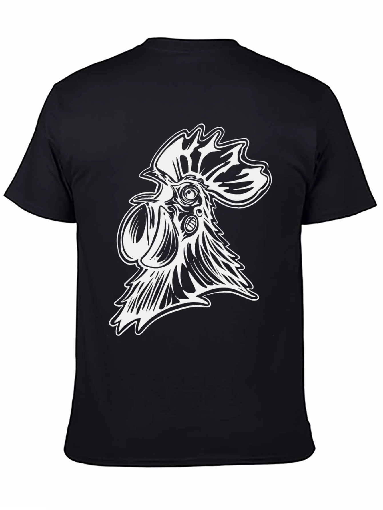 Cool Rooster Graphic Tee - Black Cotton Blend