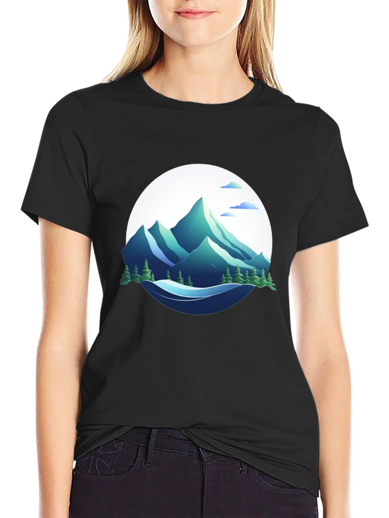 Mountain Graphic Black T-Shirt