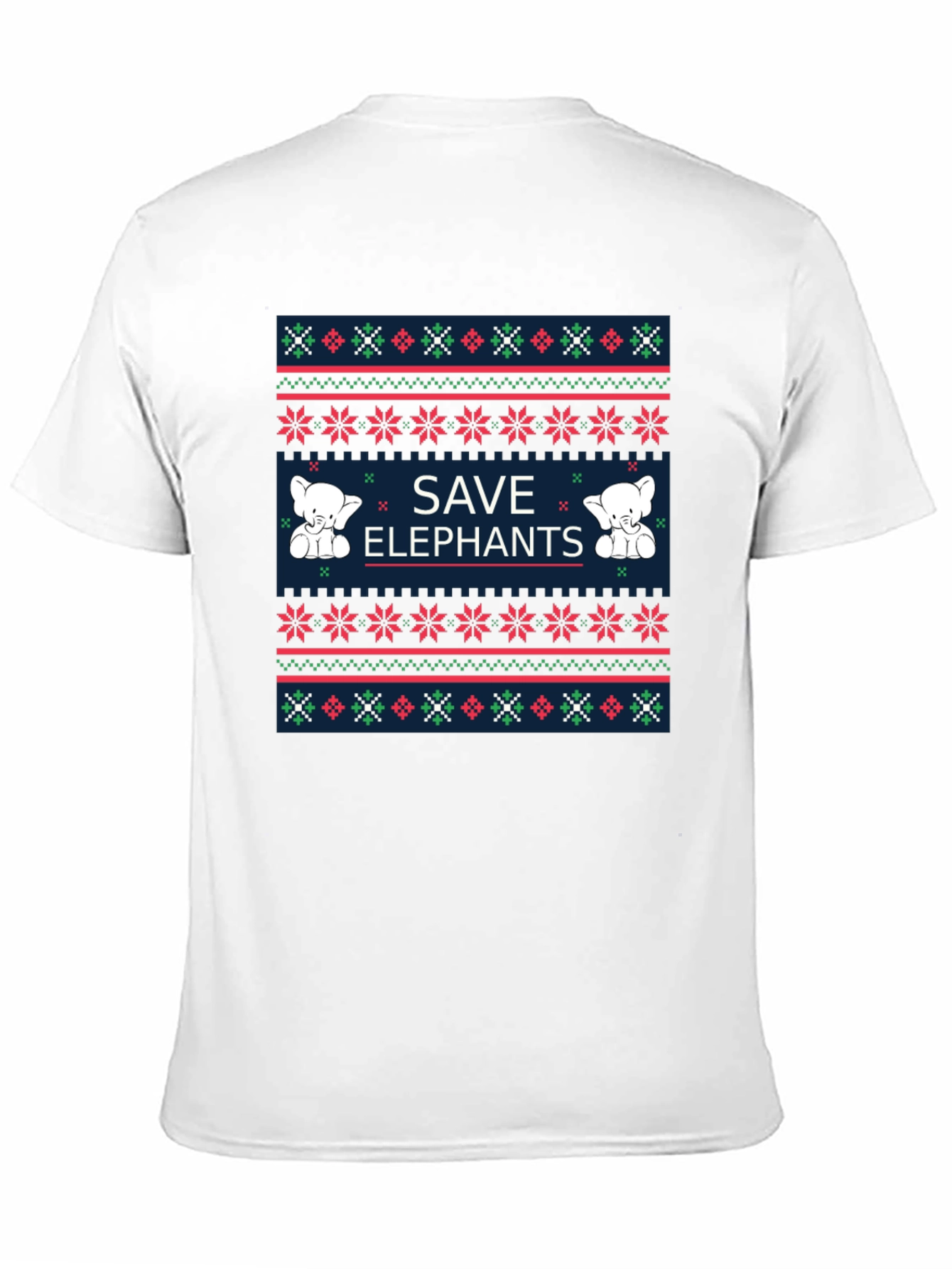 Save Elephants Graphic Tee - Ugly Christmas Sweater Style