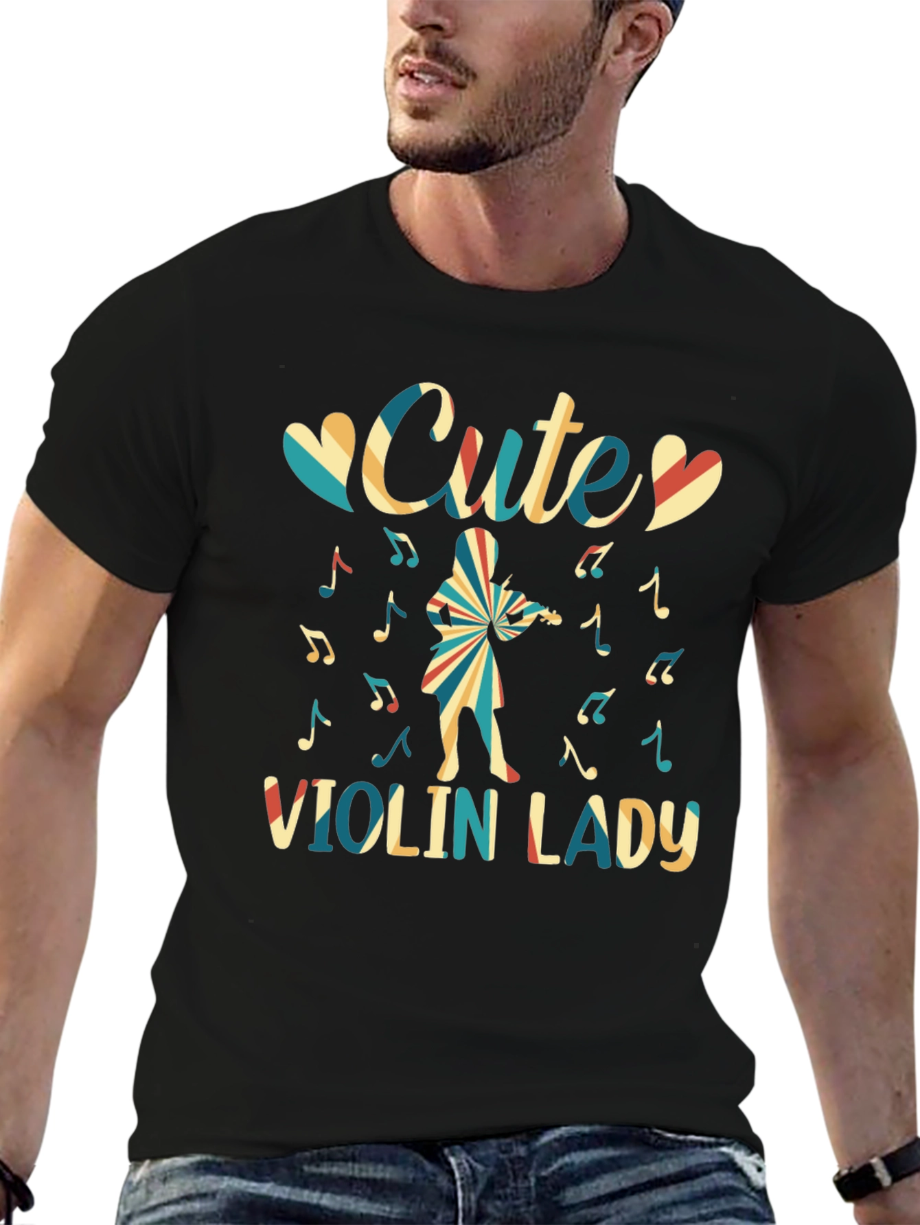 Cute Violin Lady Graphic Tee
