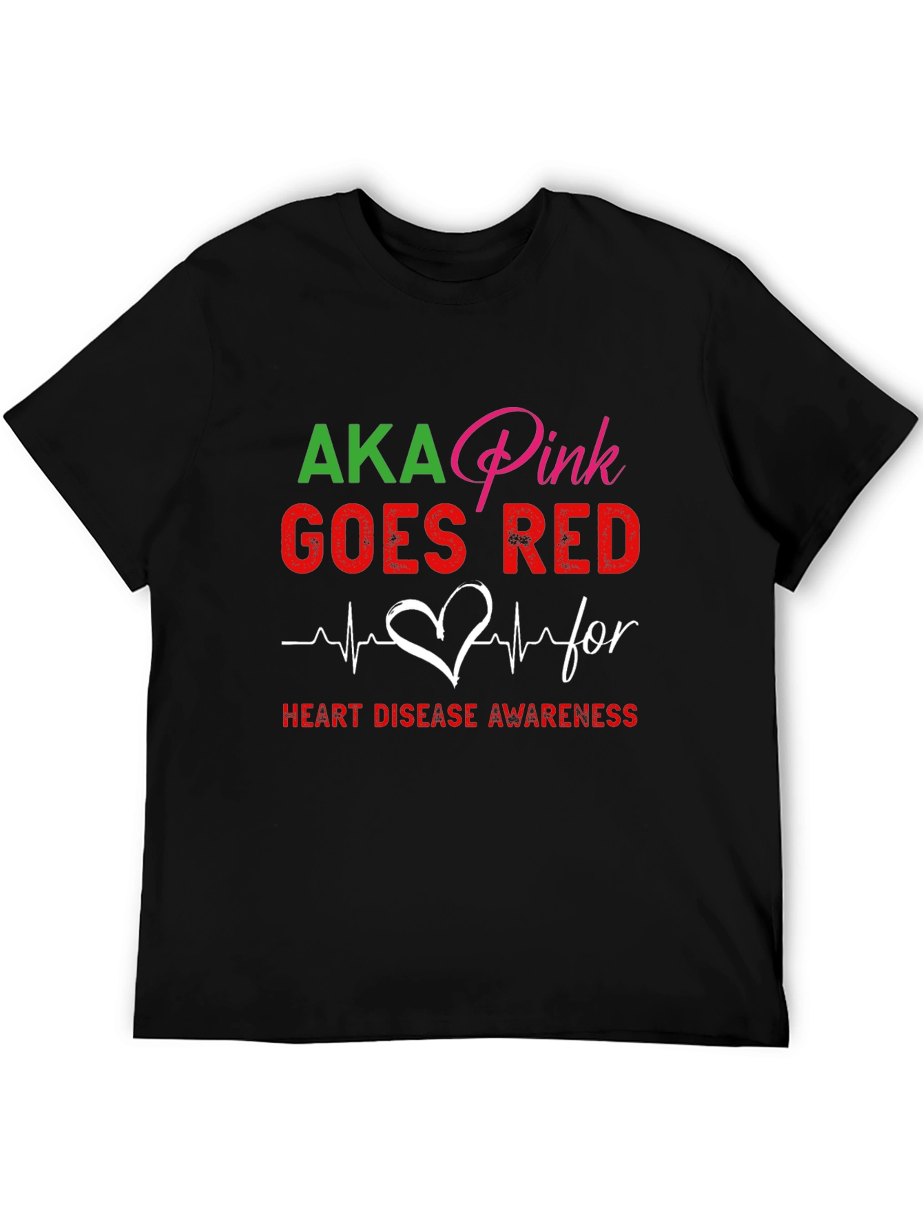 AKA Pink Goes Red Heart Disease Awareness T-Shirt