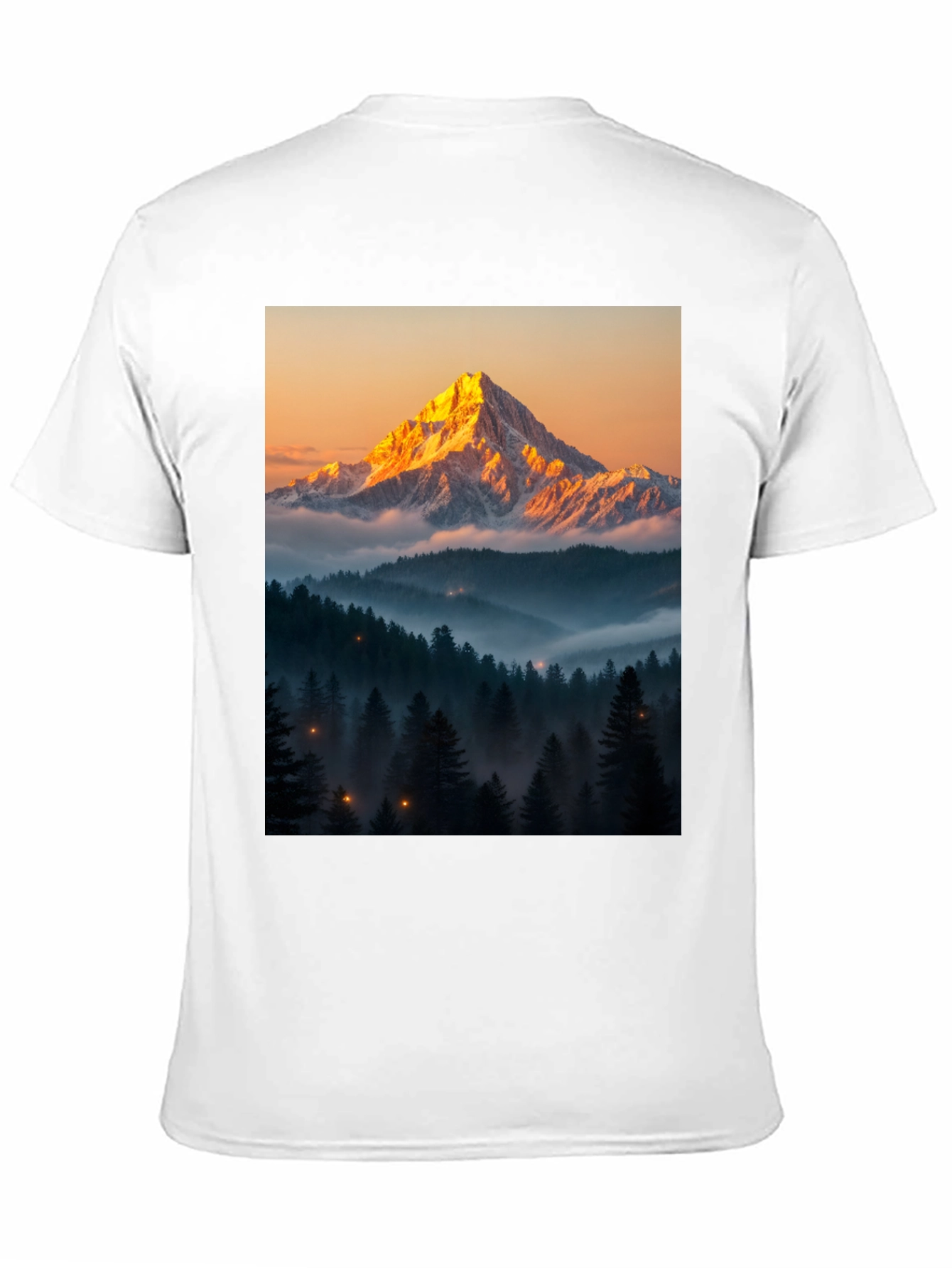 Mountain Peak Forest Graphic Tee - Black