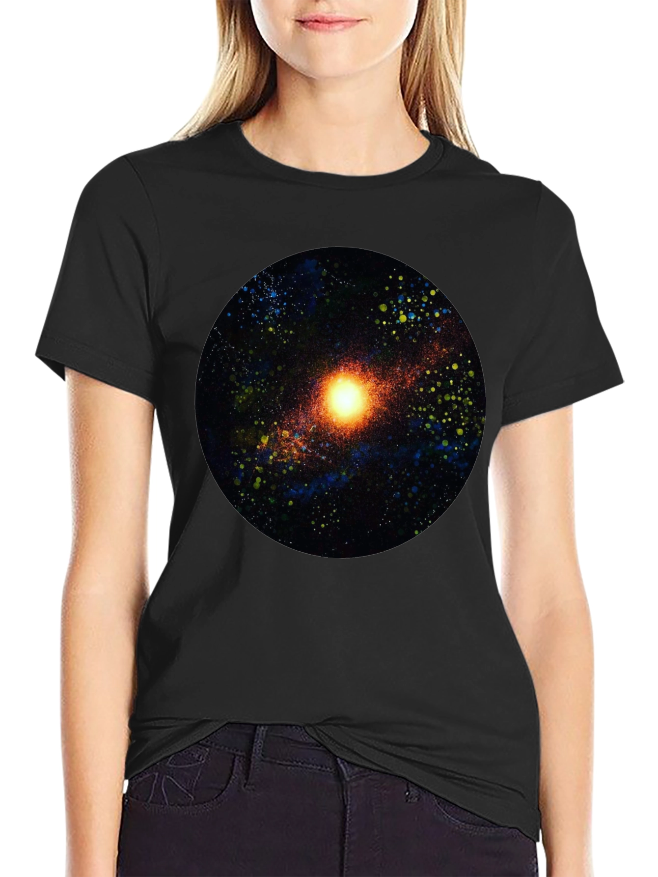Galaxy Print Black T-Shirt
