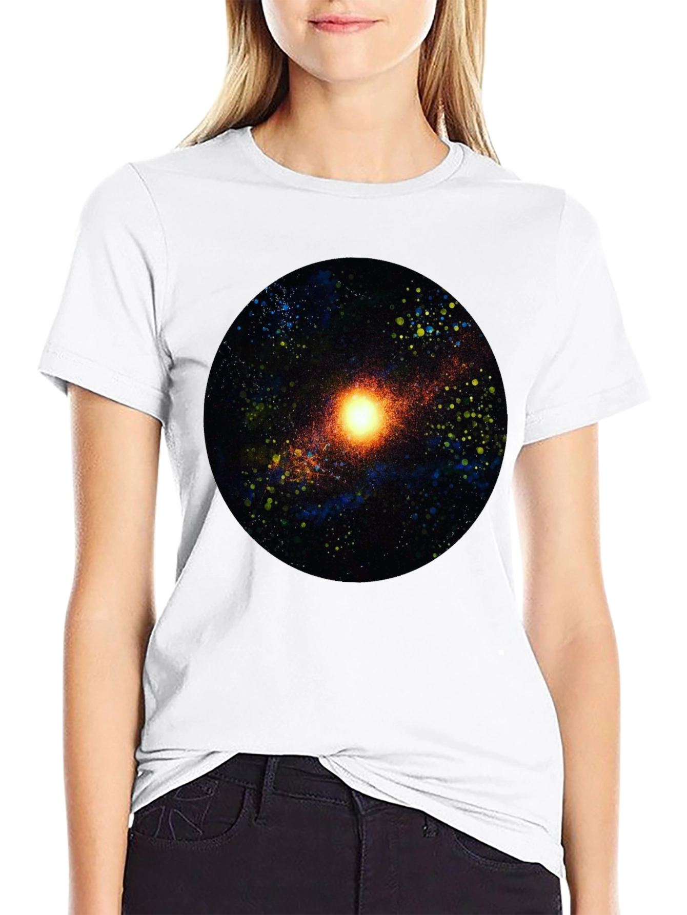 Galaxy Print Black T-Shirt