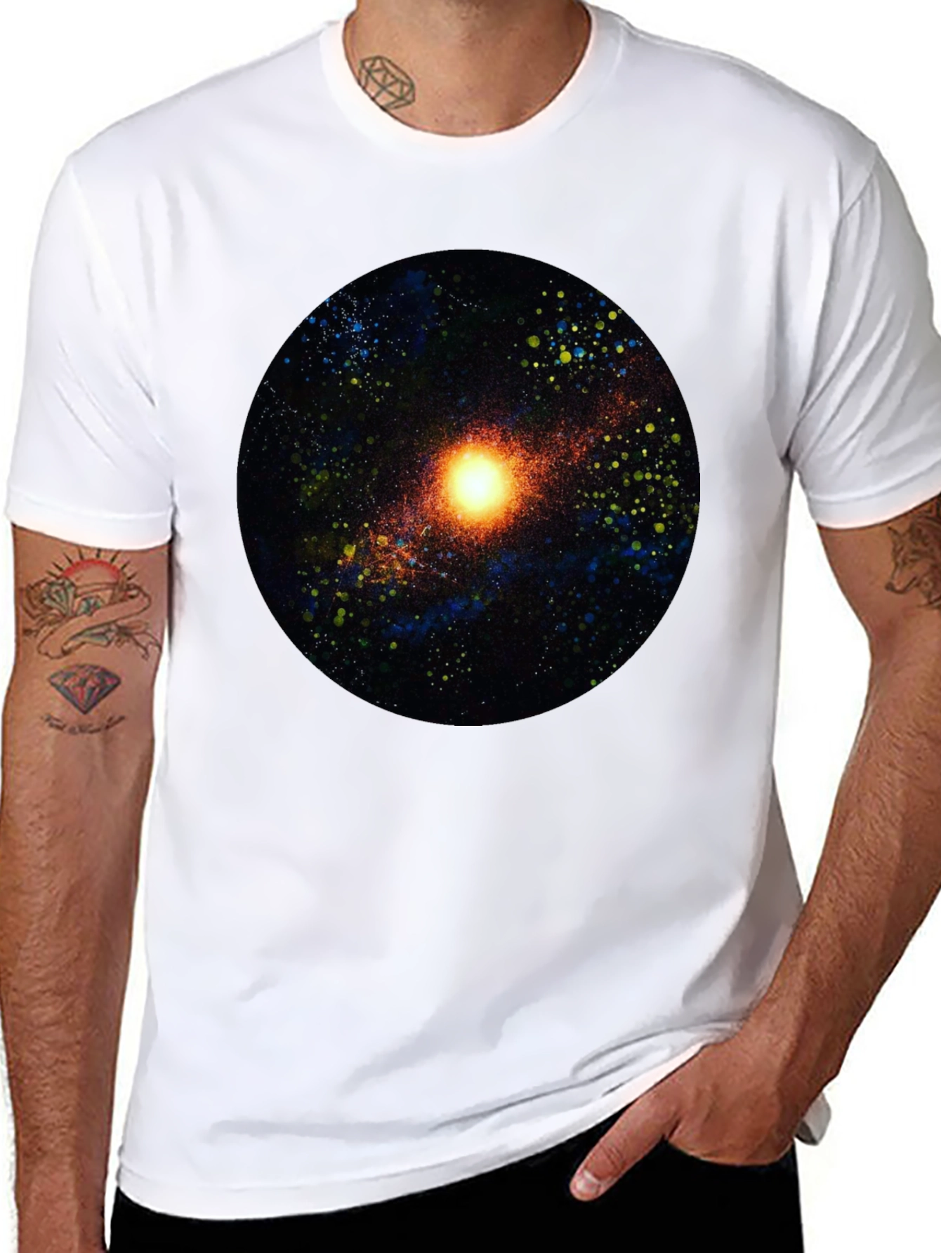 Galaxy Print Black T-Shirt