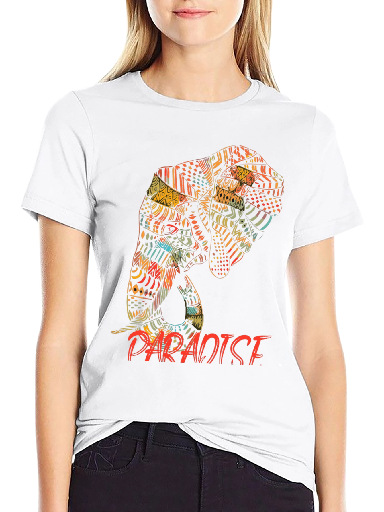Tribal Elephant Paradise Graphic Print T-Shirt
