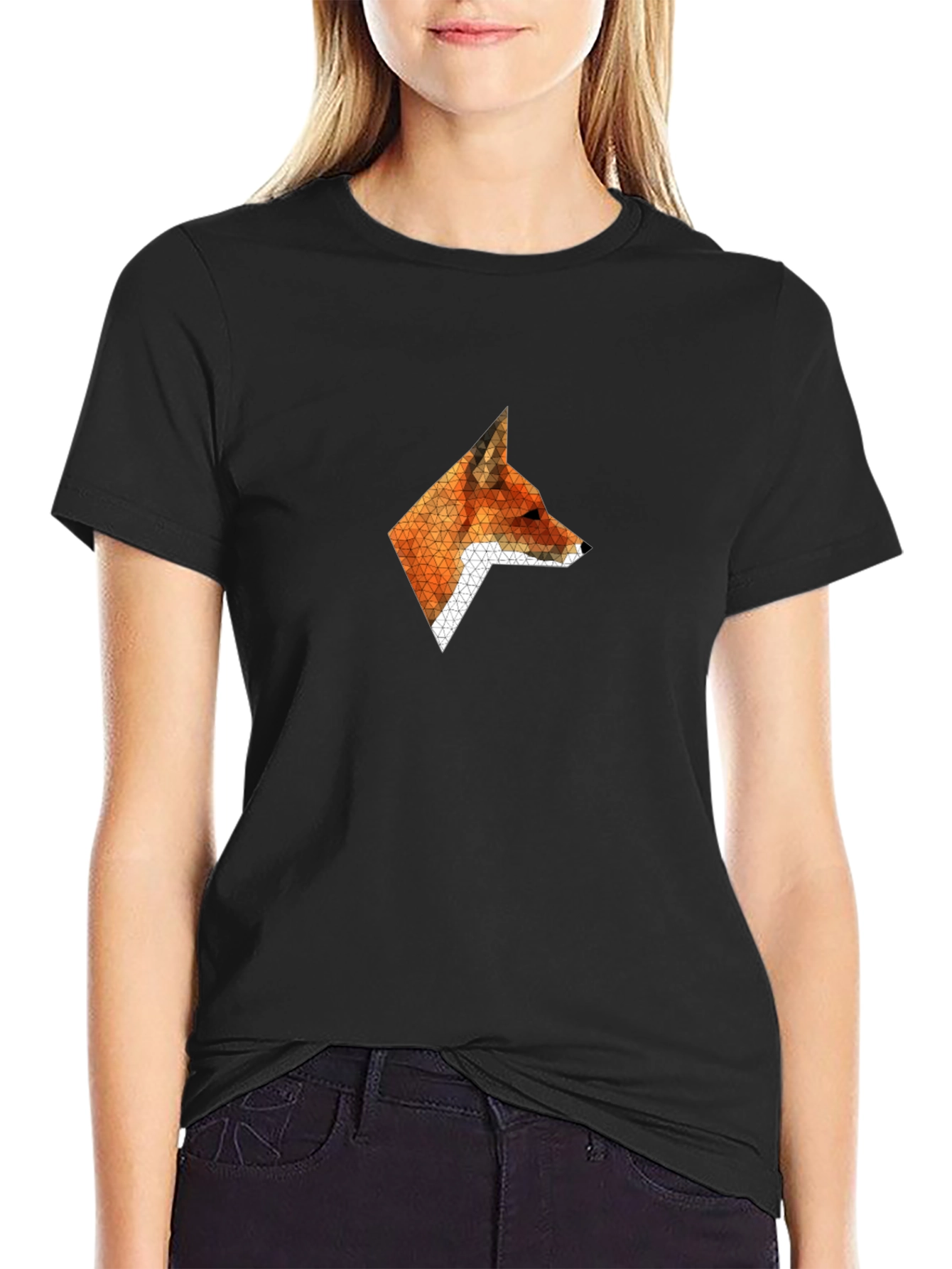 Geometric Fox Graphic T-Shirt - Stylish & Modern