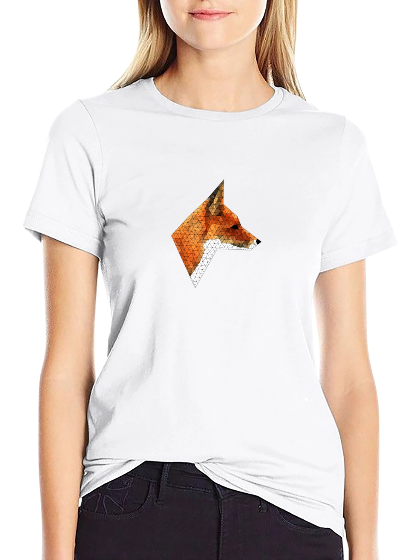Geometric Fox Graphic T-Shirt - Stylish & Modern