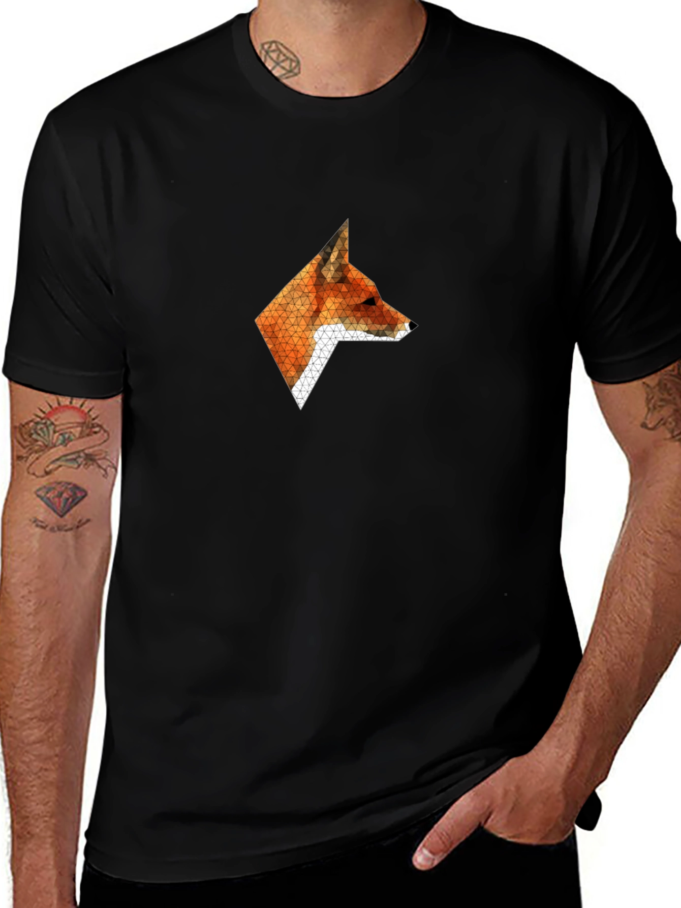 Geometric Fox Graphic T-Shirt - Stylish & Modern