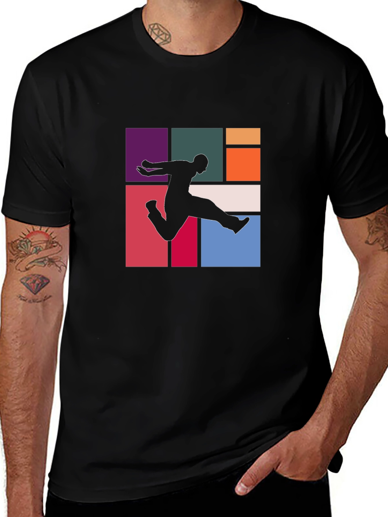 Retro Urban Graphic Tee - Mens Black T-Shirt