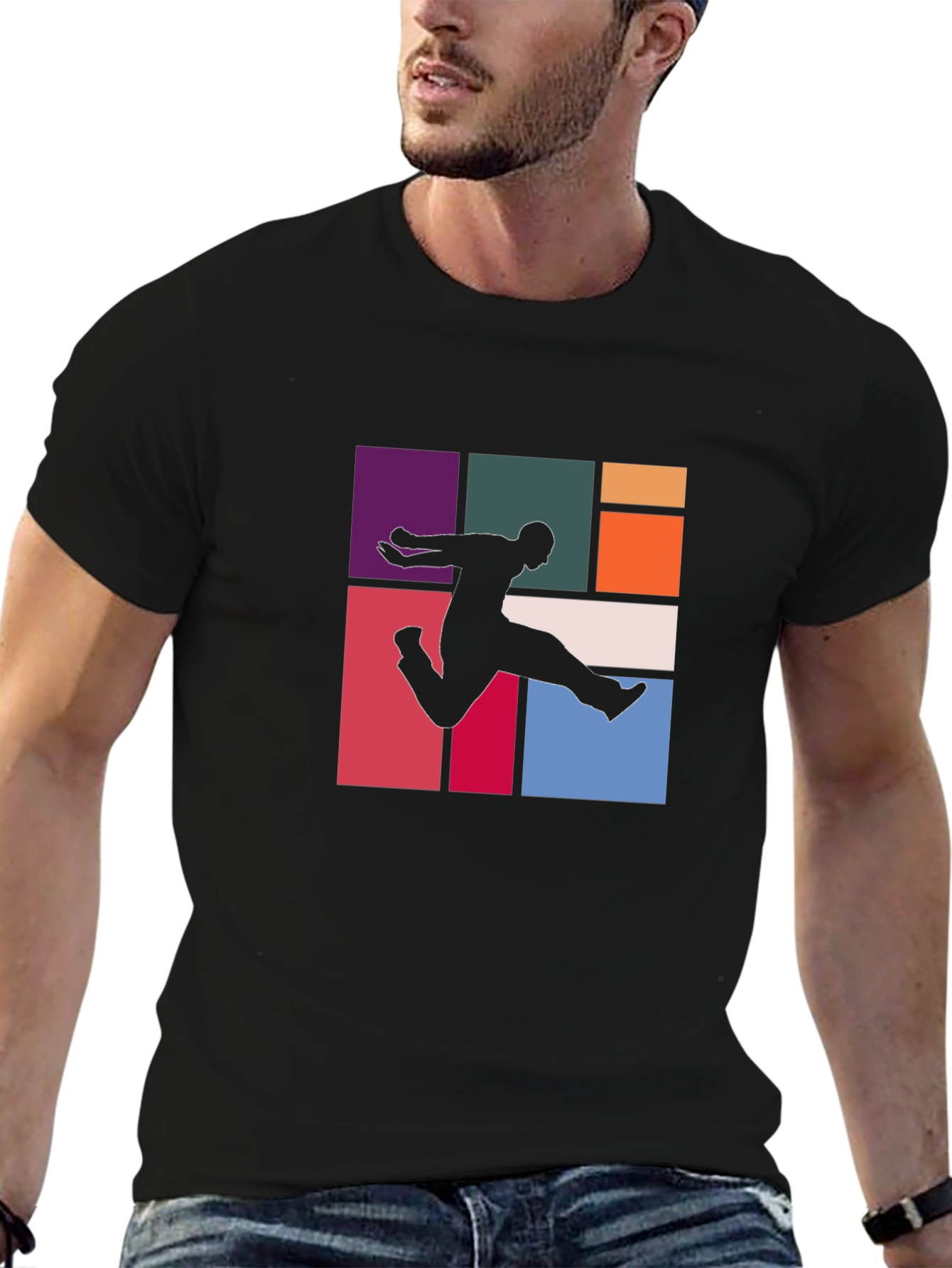 Retro Urban Graphic Tee - Mens Black T-Shirt