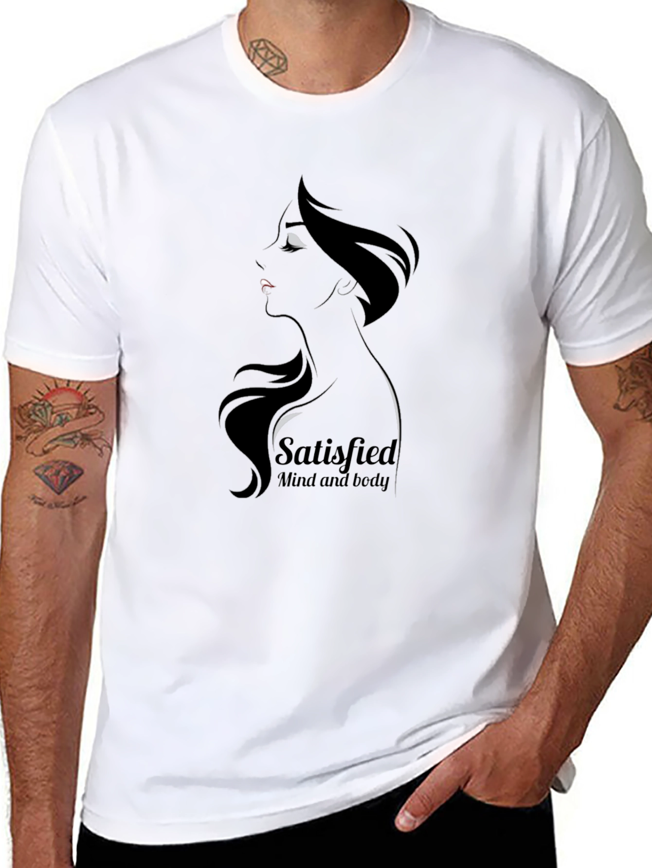 Satisfied Mind & Body Graphic Tee - Black