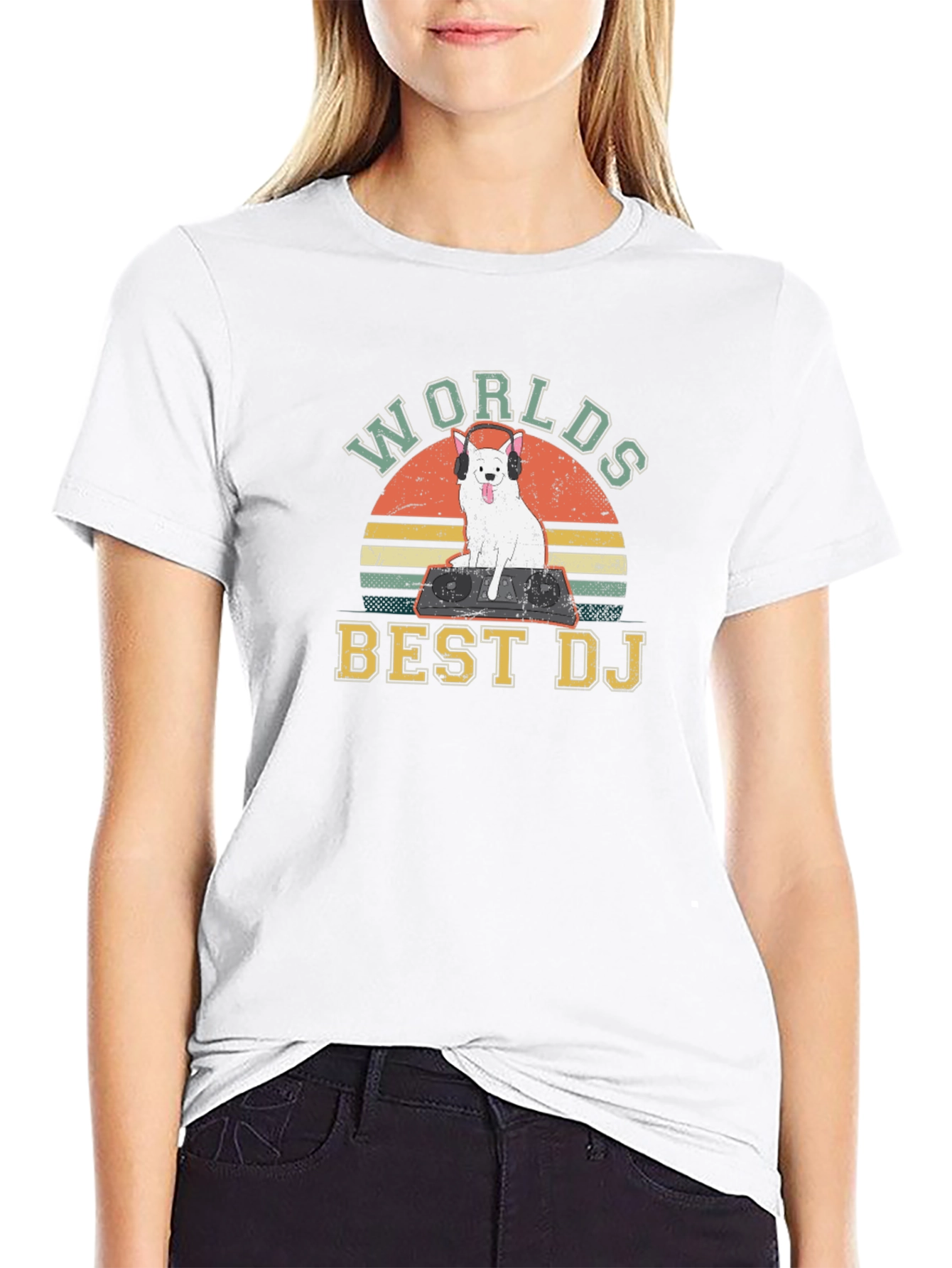 Worlds Best DJ Dog Graphic T-Shirt