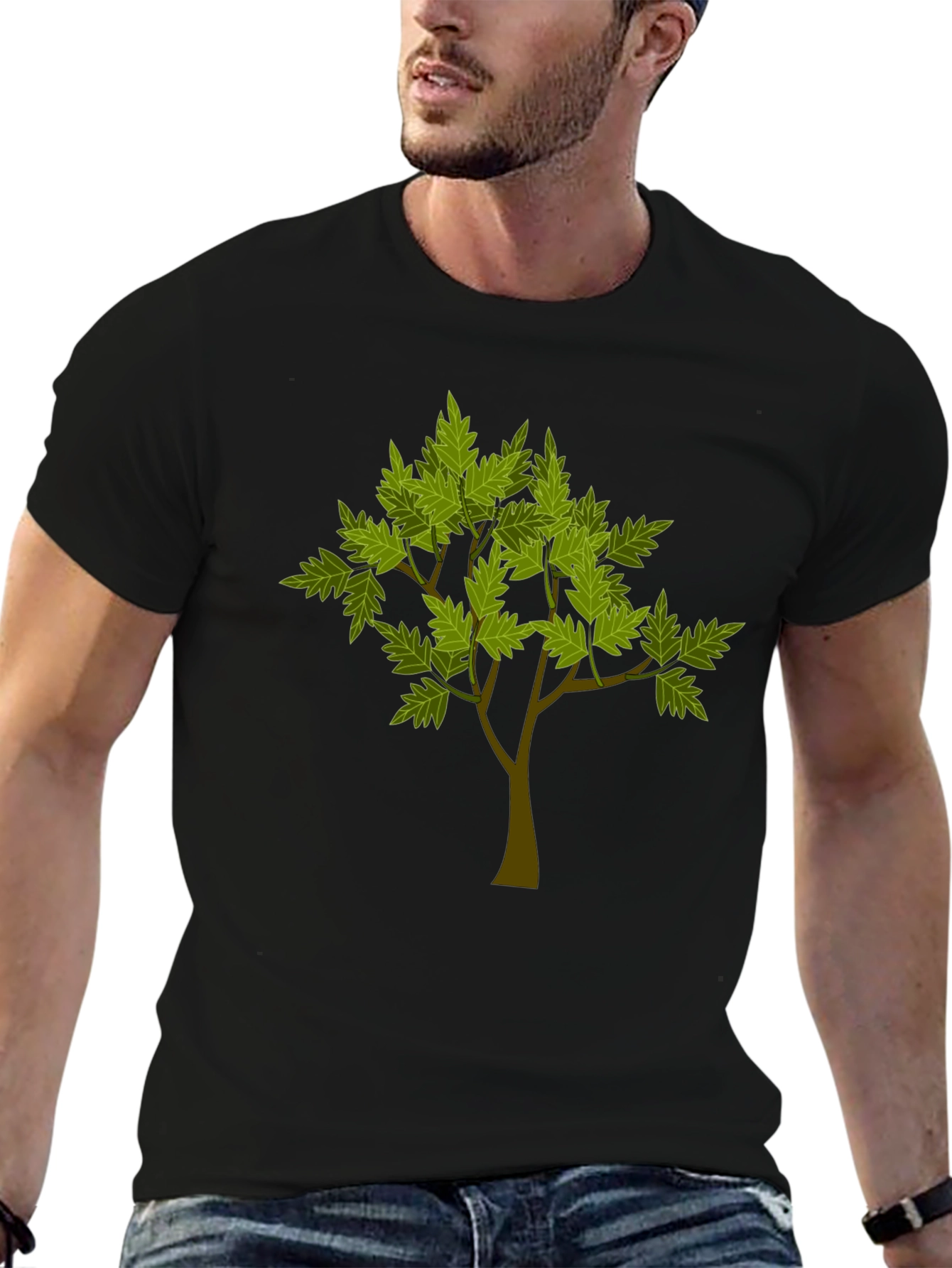 Nature Tree Graphic Tee - Black