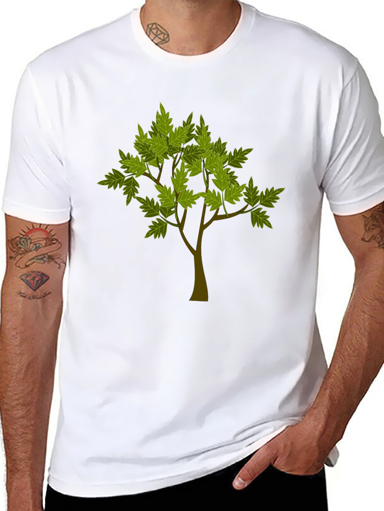 Nature Tree Graphic Tee - Black