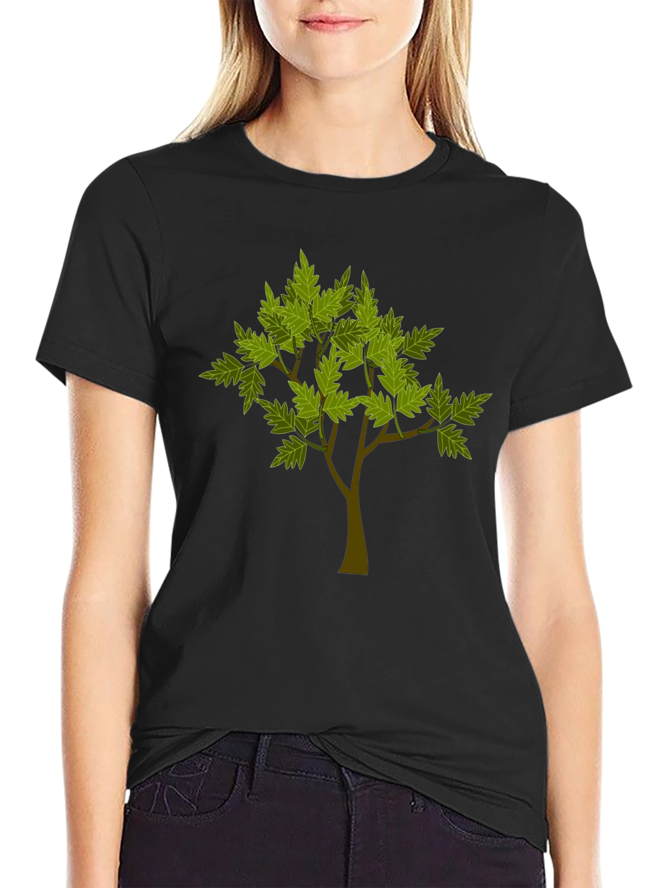 Nature Tree Graphic Tee - Black