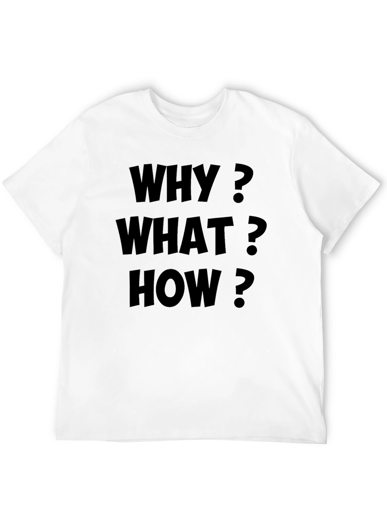 Why What How? Graphic Tee - Black Cotton T-Shirt